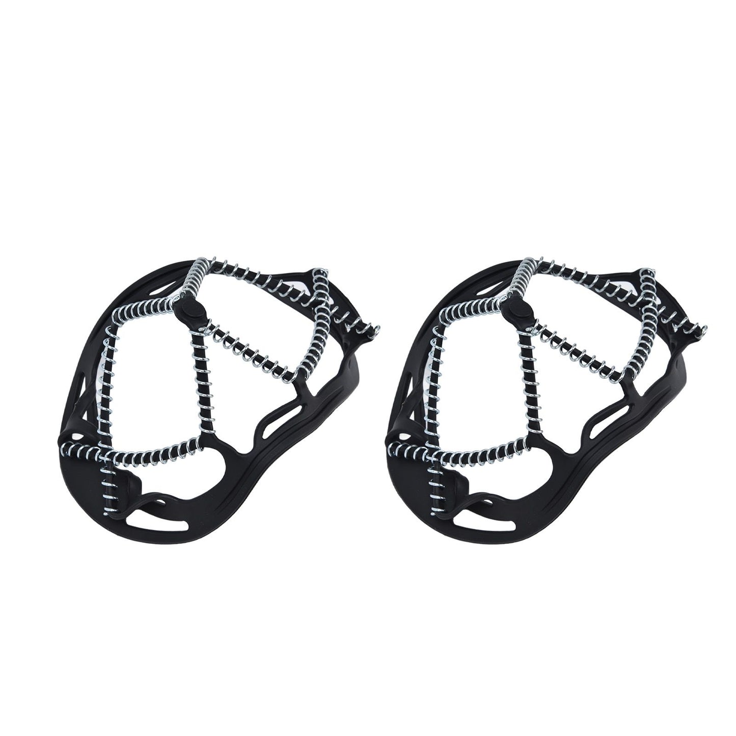 2Pcs Walk Traction Cleats Prevent Slipping High Tension Spring Crampons for Hiking Jogging Hunting