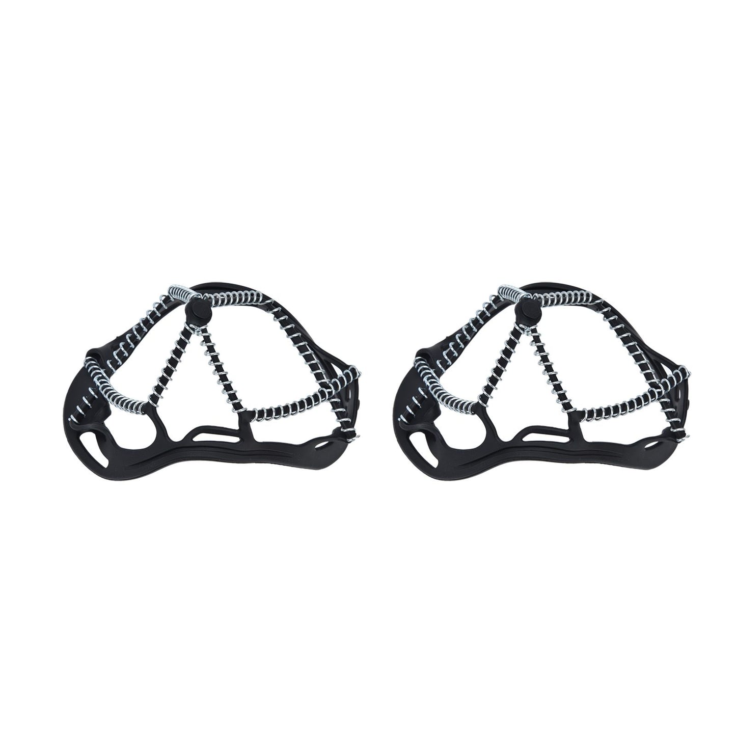 2Pcs Walk Traction Cleats Prevent Slipping High Tension Spring Crampons for Hiking Jogging Hunting