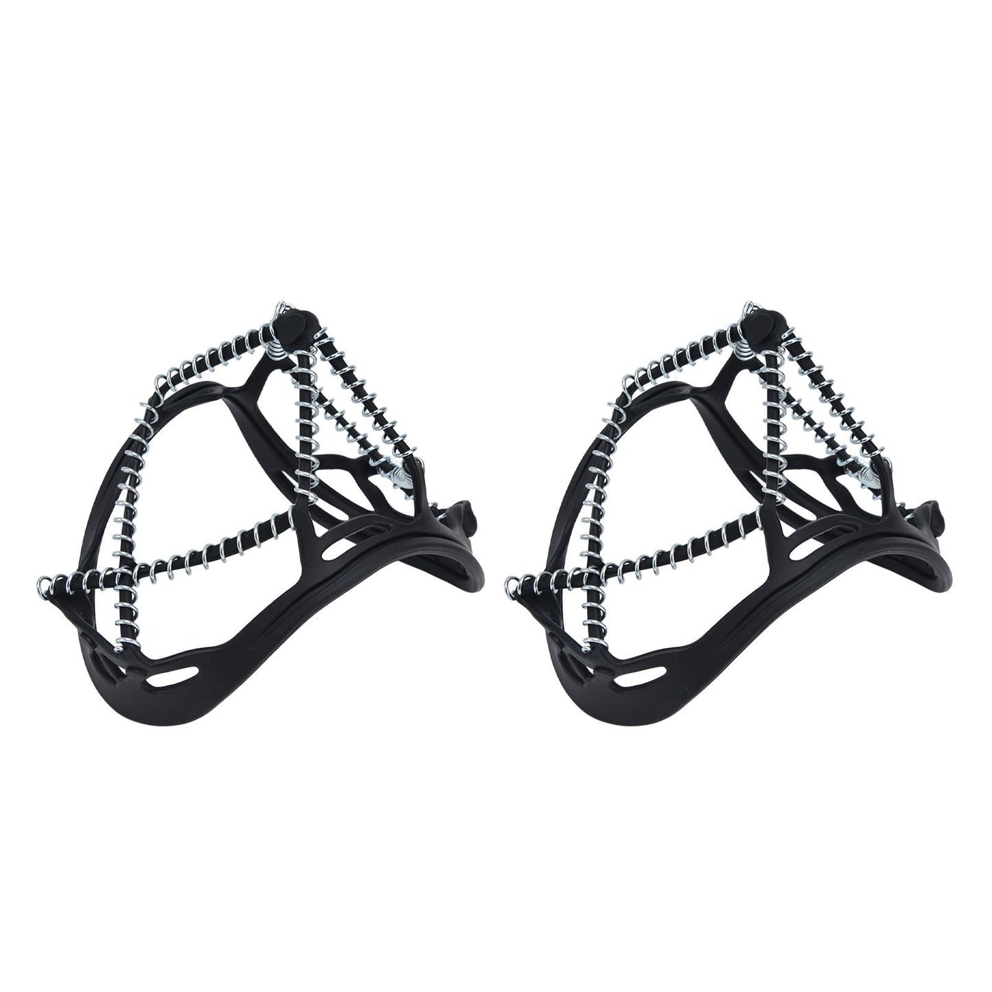 2Pcs Walk Traction Cleats Prevent Slipping High Tension Spring Crampons for Hiking Jogging Hunting