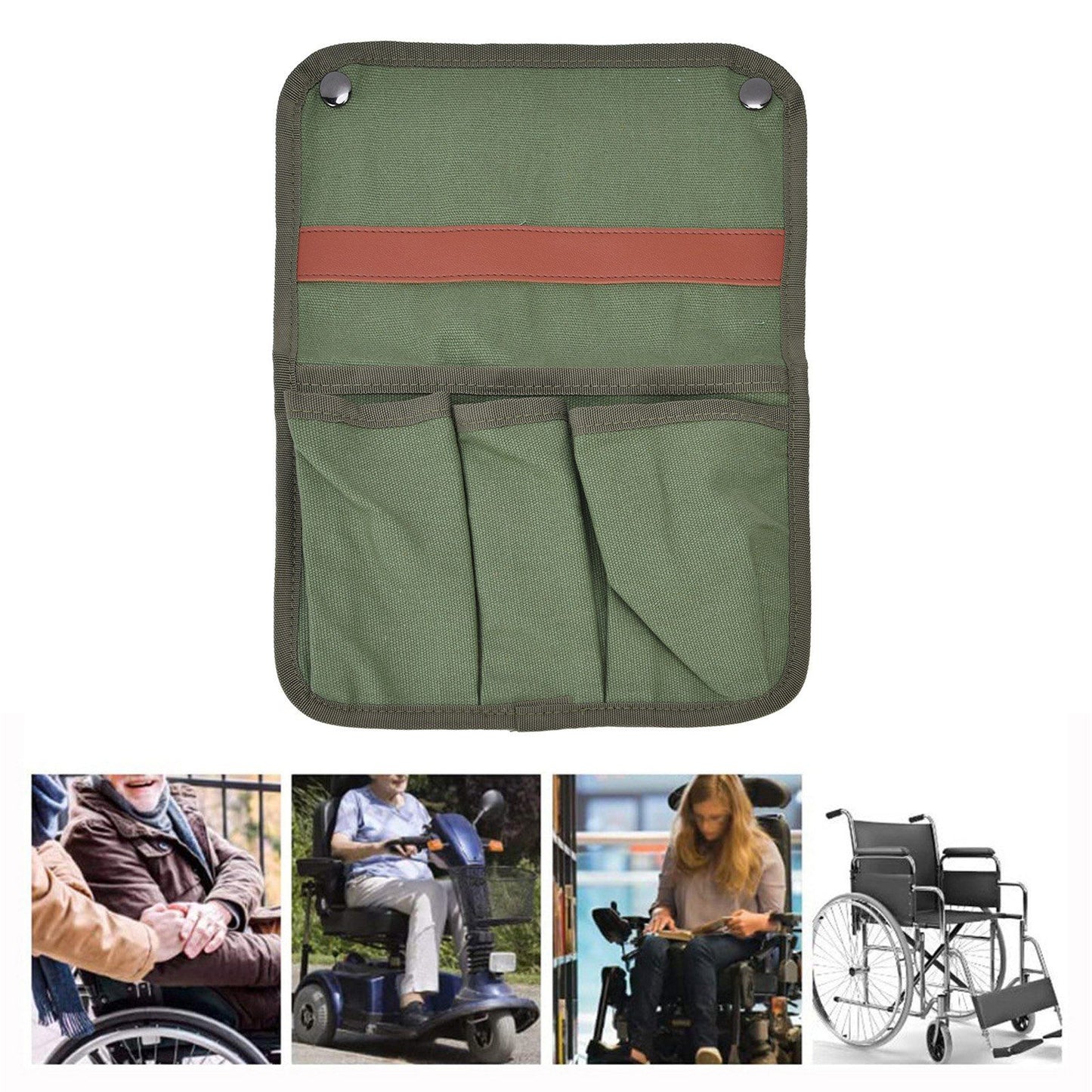 Camping Chair Armrest Storage Bag Large Capacity Multiple Pockets Portable Chair Hanging Storage Bag for Outdoor BeachMilitary Green