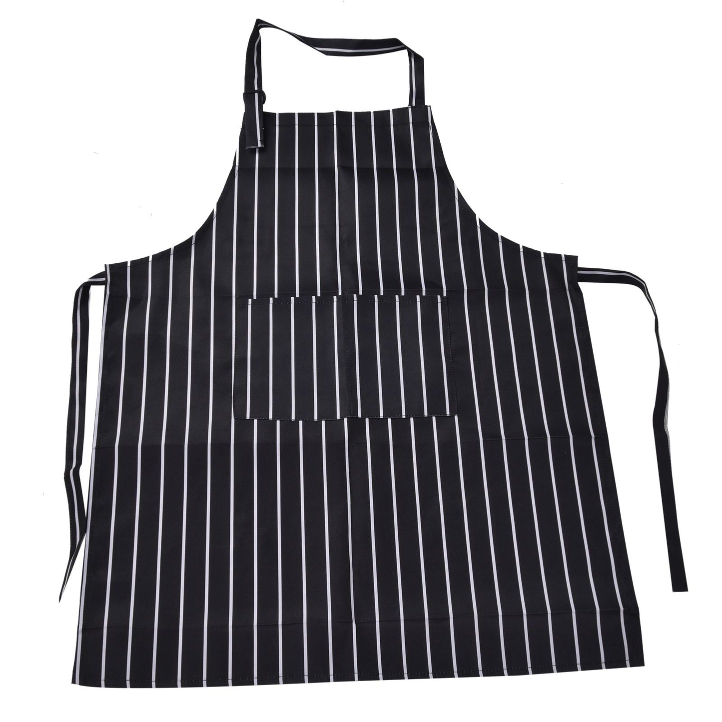 Bib Apron Waterproof Adjustable Kitchen Cooking Aprons with Dual Pockets for Kitchens Restaurants BakersBlack and White Bars