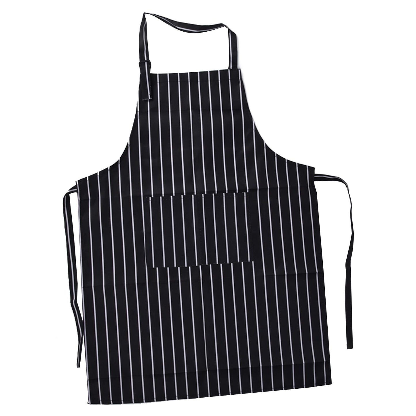 Bib Apron Waterproof Adjustable Kitchen Cooking Aprons with Dual Pockets for Kitchens Restaurants BakersBlack and White Bars
