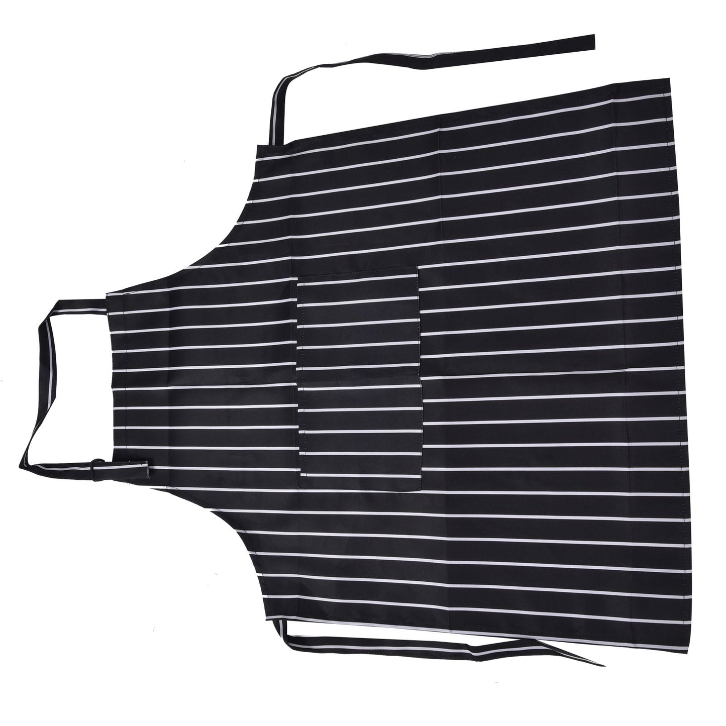 Bib Apron Waterproof Adjustable Kitchen Cooking Aprons with Dual Pockets for Kitchens Restaurants BakersBlack and White Bars
