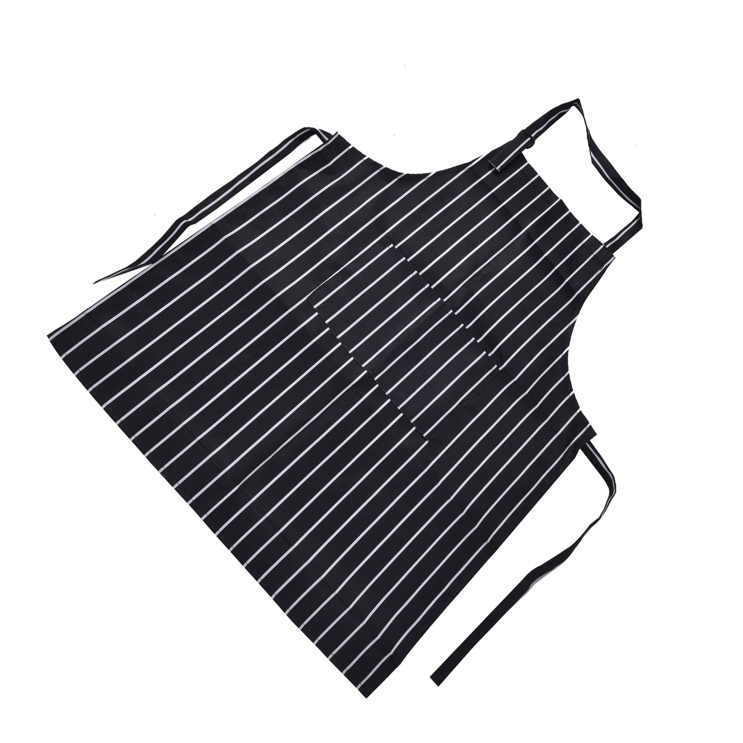 Bib Apron Waterproof Adjustable Kitchen Cooking Aprons with Dual Pockets for Kitchens Restaurants BakersBlack and White Bars