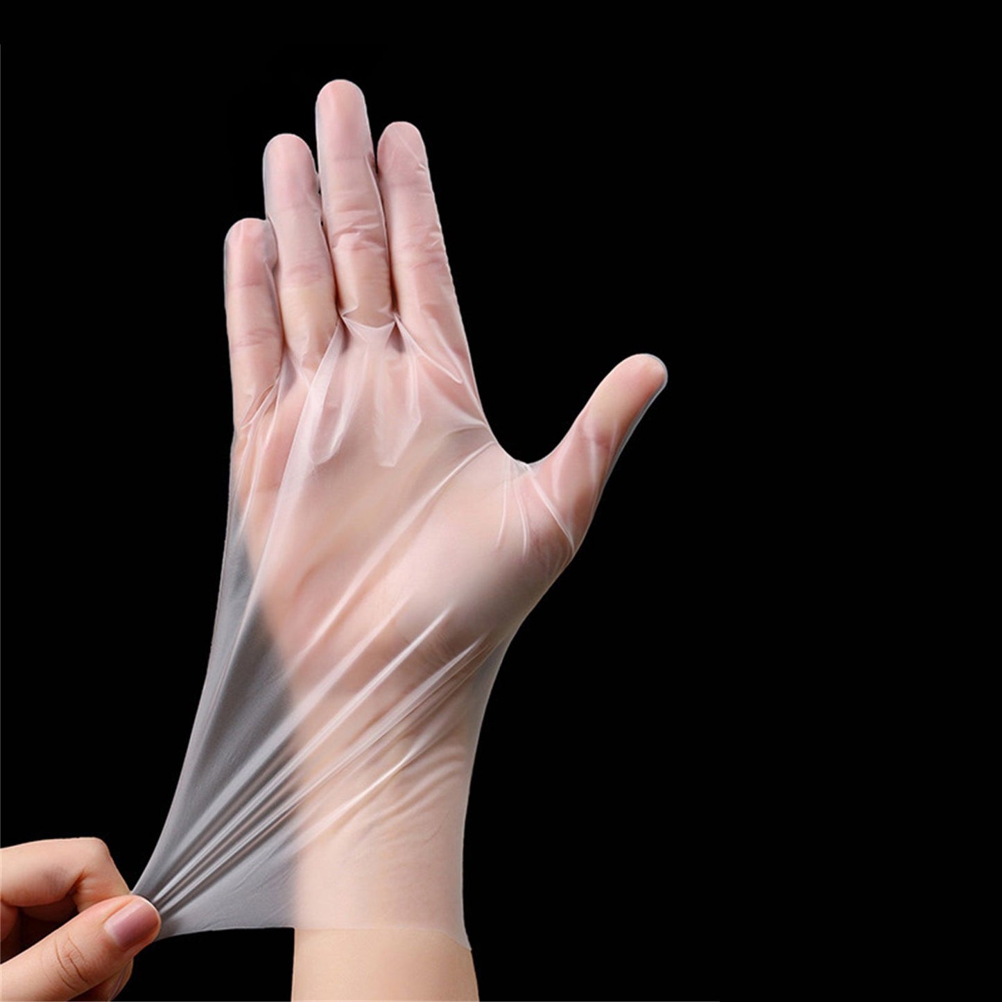 100PCS Disposable TPE Gloves Thicken Transparent Food Grade for Kitchen Baking Cooking CleaningS