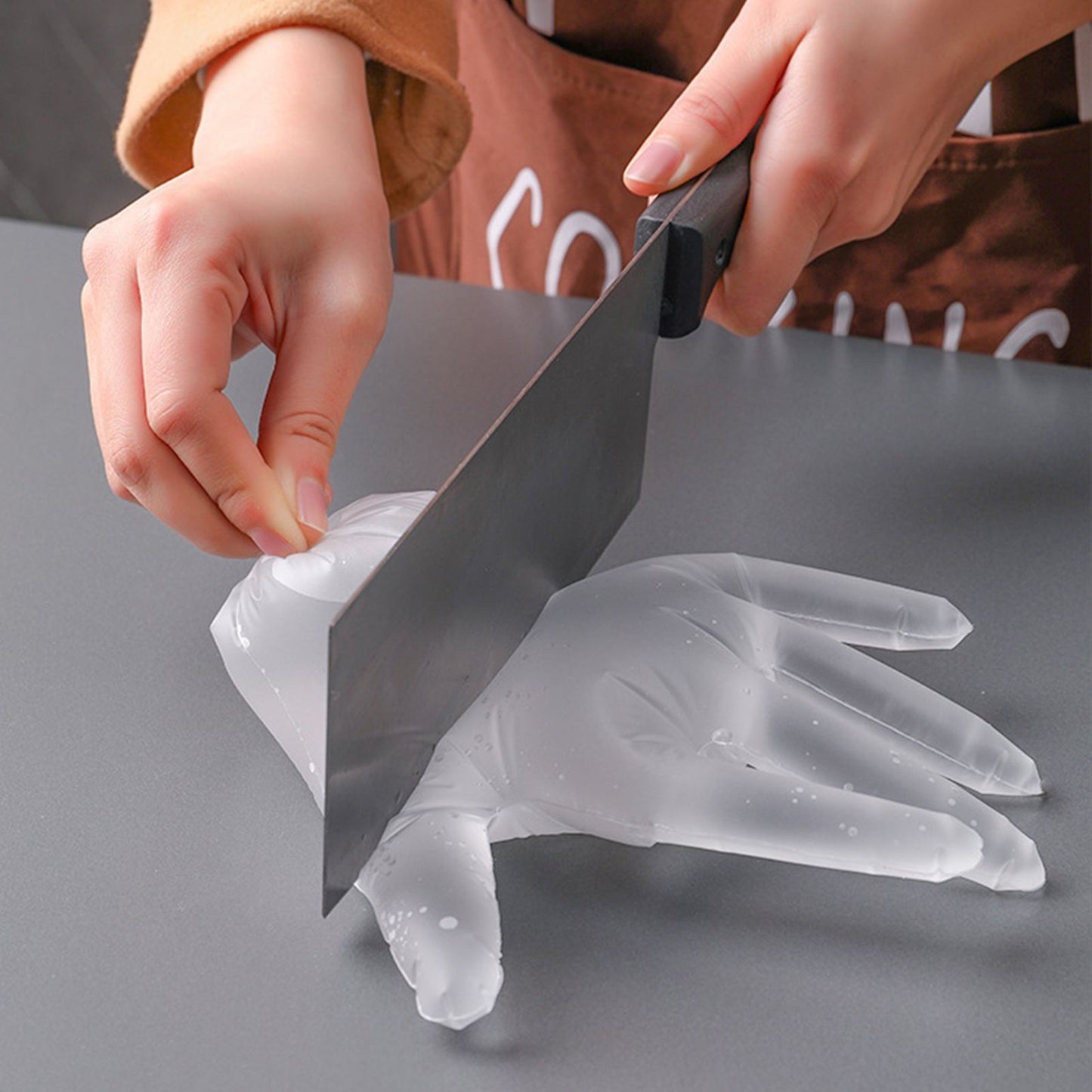 100PCS Disposable TPE Gloves Thicken Transparent Food Grade for Kitchen Baking Cooking CleaningS