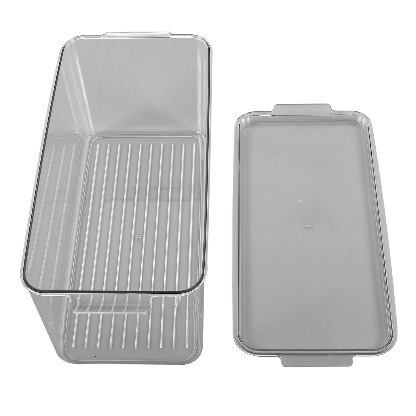 Plastic Storage Box Stackable Refrigerator Kitchen Clear Plastic Fruit Vegetable Preservation Storage BoxHigh