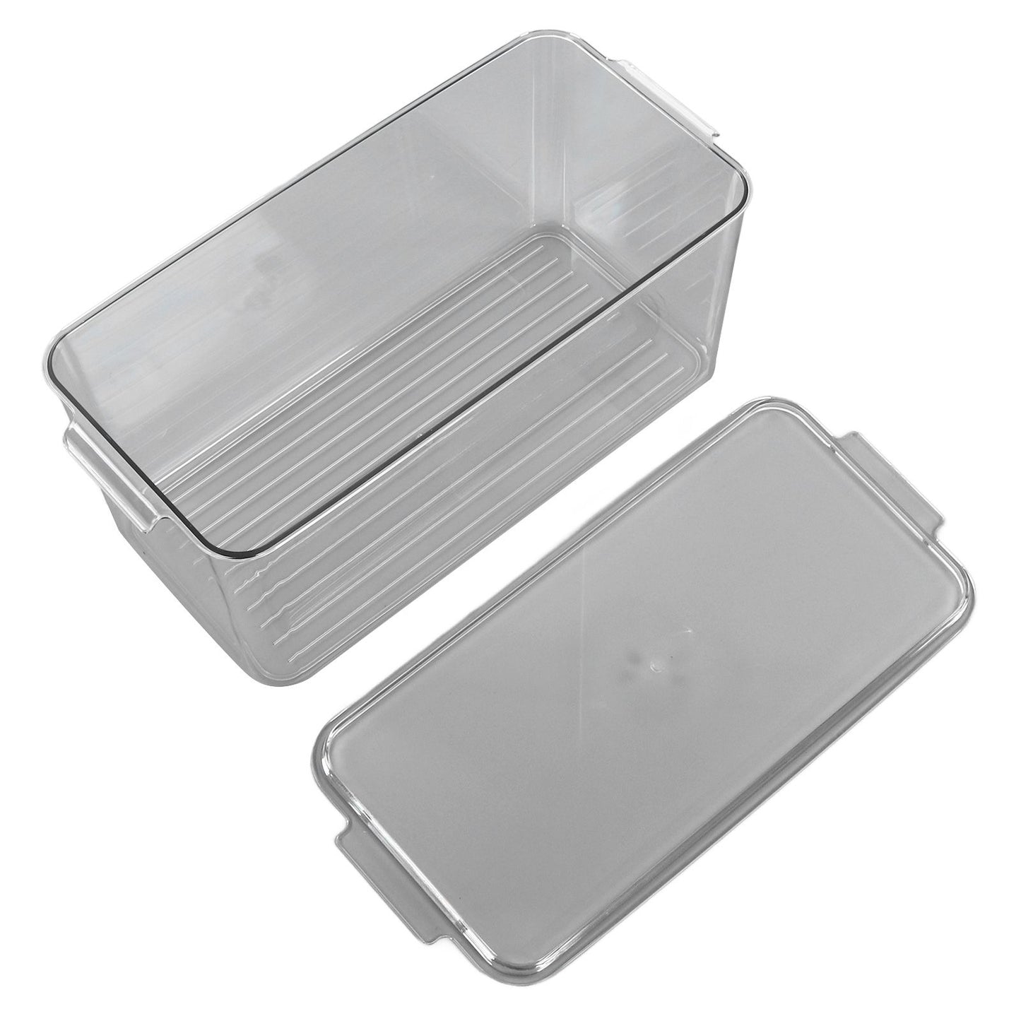 Plastic Storage Box Stackable Refrigerator Kitchen Clear Plastic Fruit Vegetable Preservation Storage BoxHigh