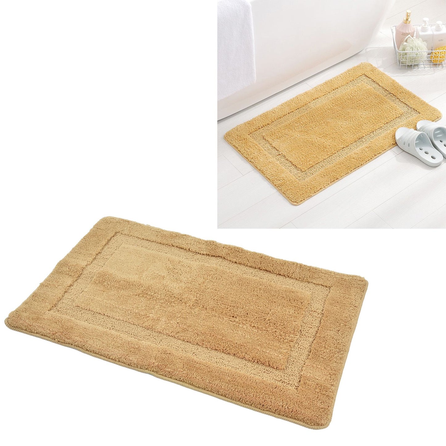 Bathroom Mats 50x80cm Rectangle Door Mat Absorbs Water Quickly Polyester Antiskid Bathroom Carpet for Bedroom Bathroom