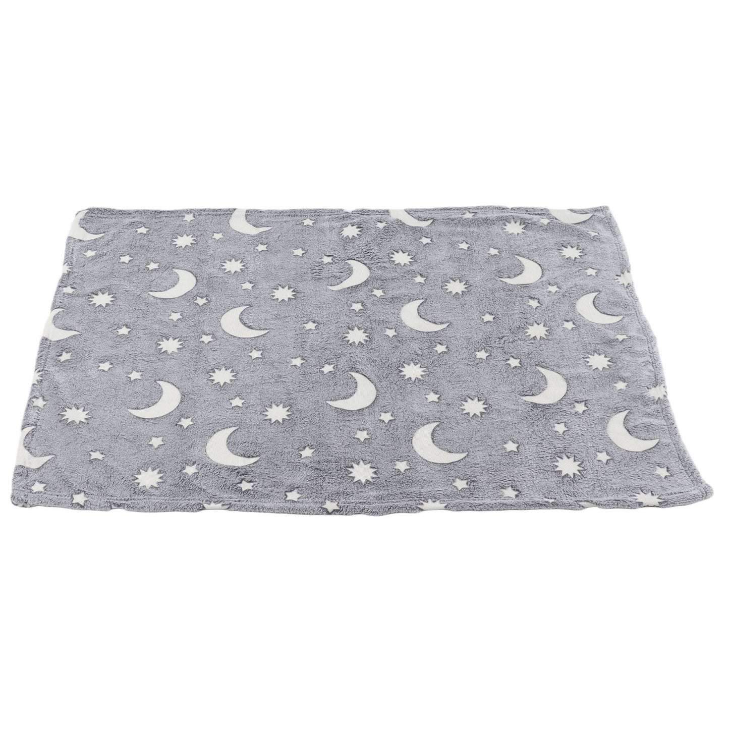 Glowing Polyester Blanket Soft and Warm Fuzzy Blanket for Bed Sofa Couch All SeasonGrey