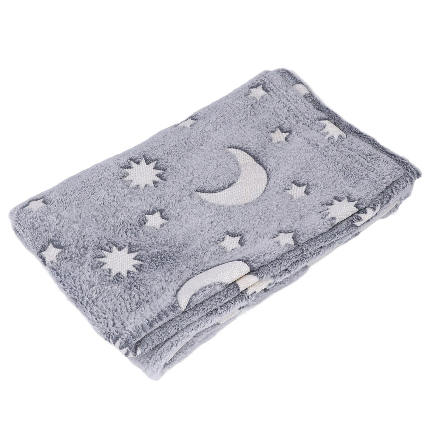 Glowing Polyester Blanket Soft and Warm Fuzzy Blanket for Bed Sofa Couch All SeasonGrey