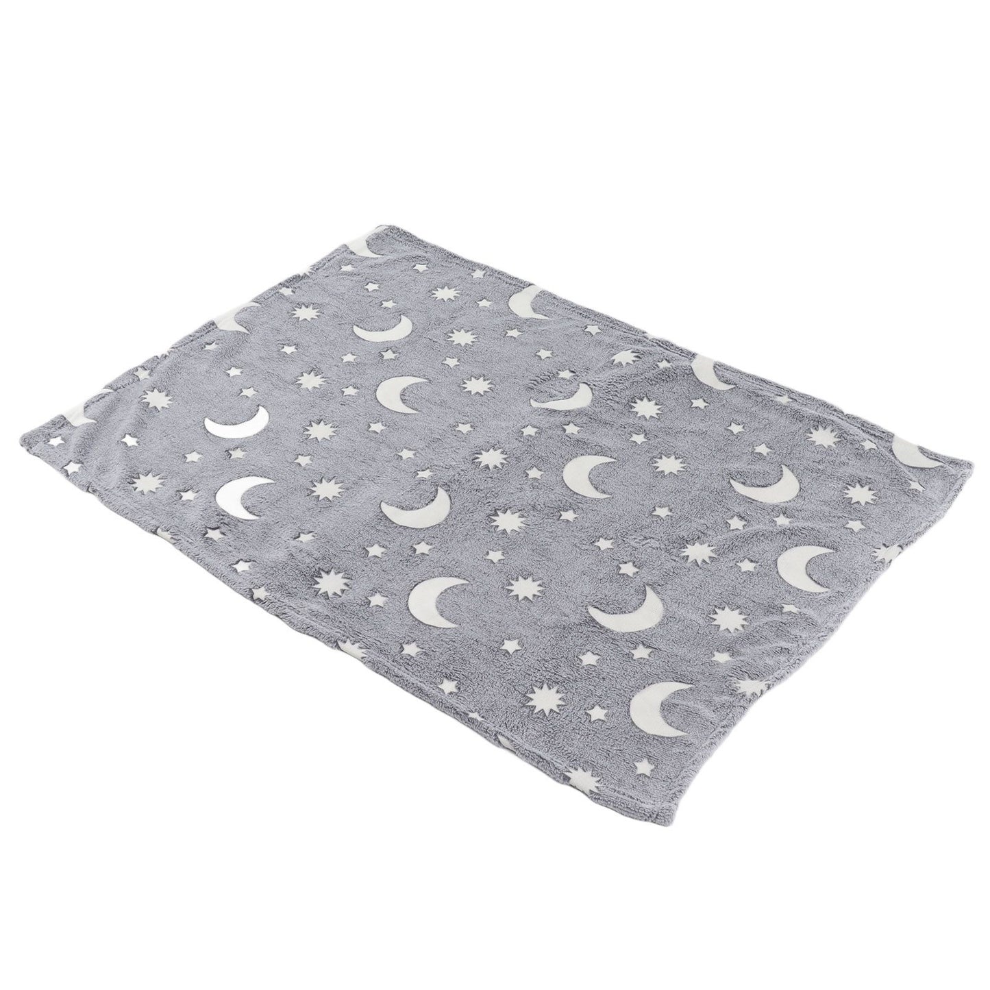 Glowing Polyester Blanket Soft and Warm Fuzzy Blanket for Bed Sofa Couch All SeasonGrey