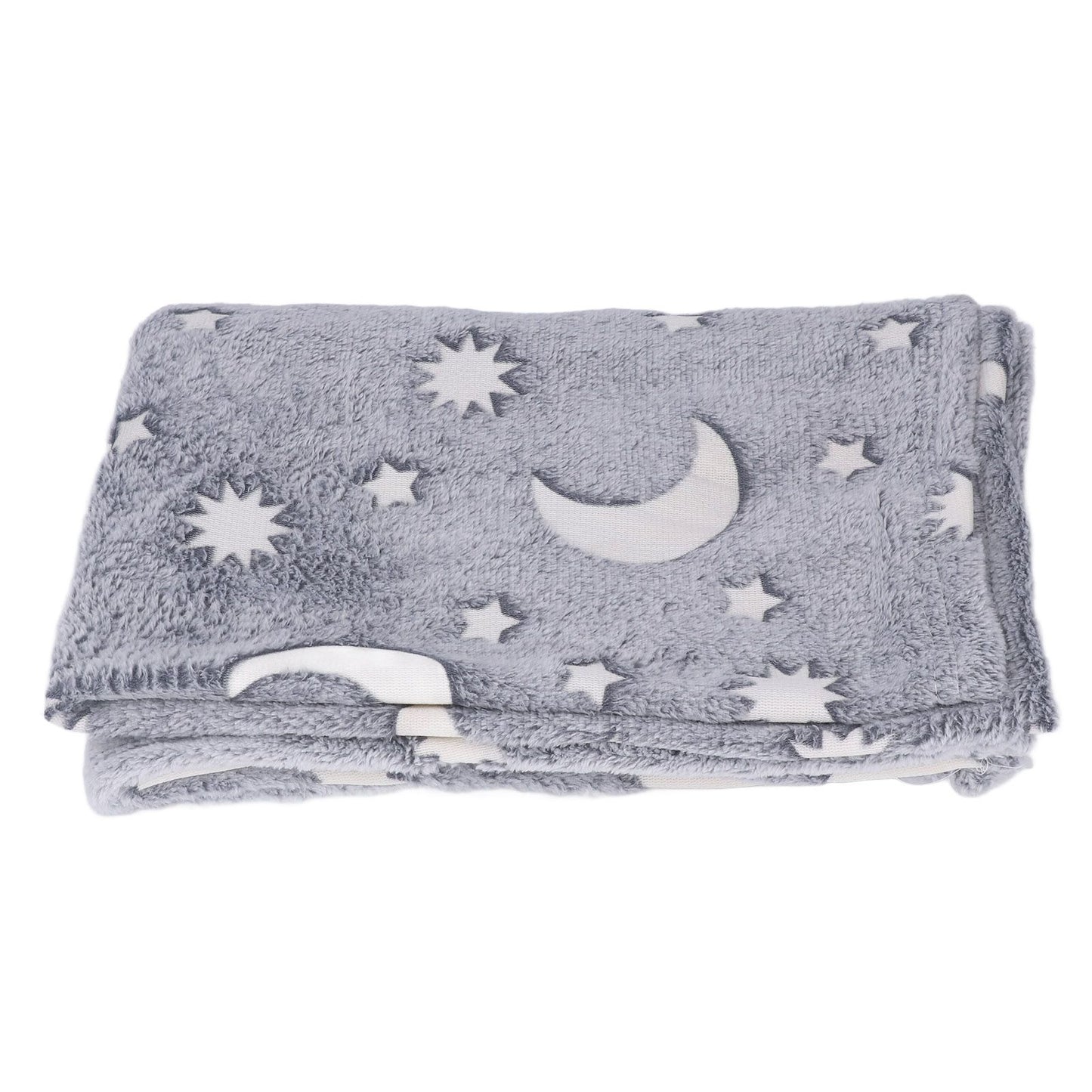 Glowing Polyester Blanket Soft and Warm Fuzzy Blanket for Bed Sofa Couch All SeasonGrey