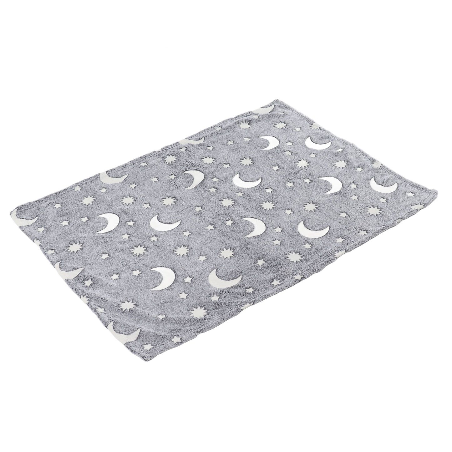 Glowing Polyester Blanket Soft and Warm Fuzzy Blanket for Bed Sofa Couch All SeasonGrey