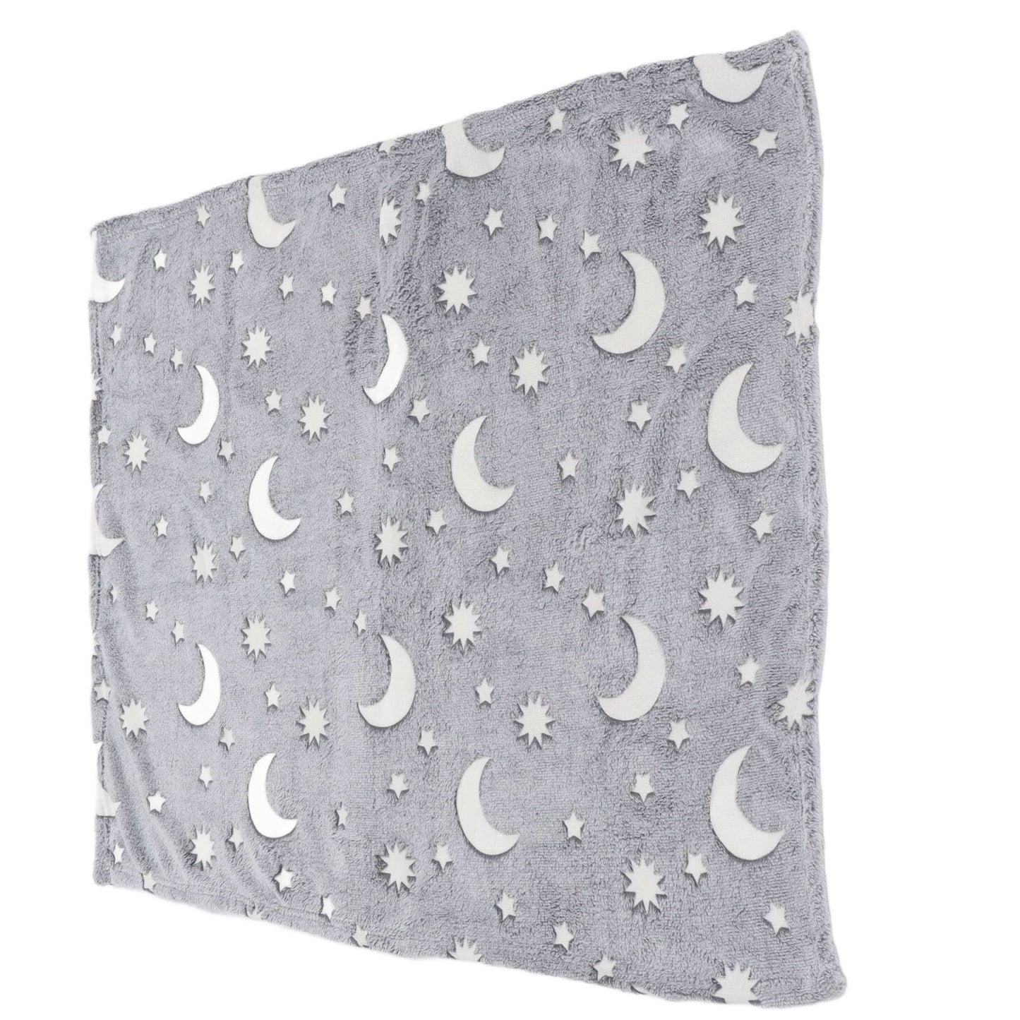 Glowing Polyester Blanket Soft and Warm Fuzzy Blanket for Bed Sofa Couch All SeasonGrey