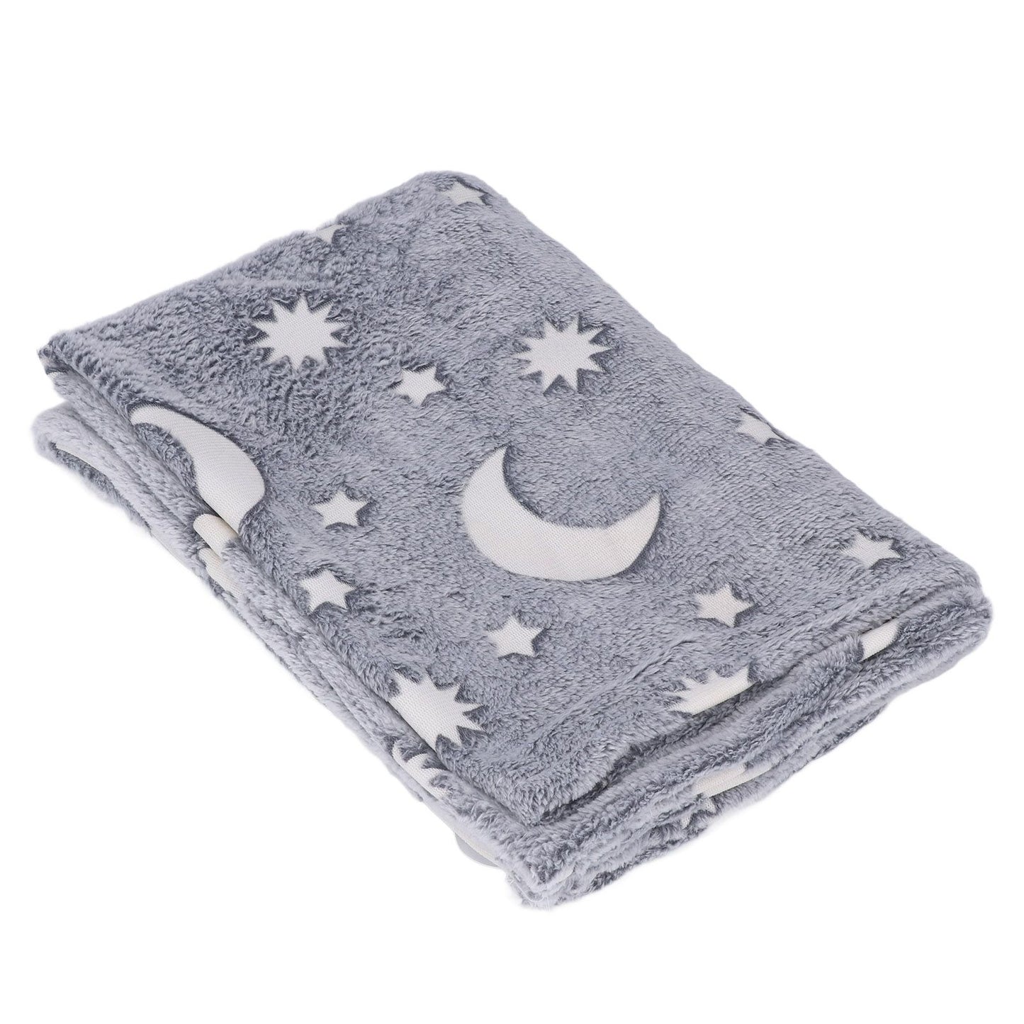 Glowing Polyester Blanket Soft and Warm Fuzzy Blanket for Bed Sofa Couch All SeasonGrey