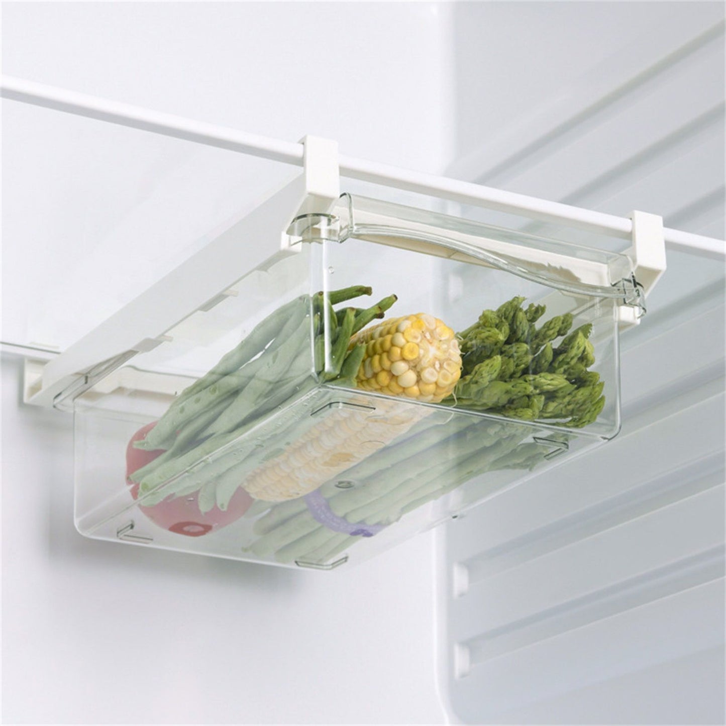 Clear Organizing Bin Durable ABS PET Drawer Type Transparent Design Wide Application Egg Storage BinVegetable Bin with Holder