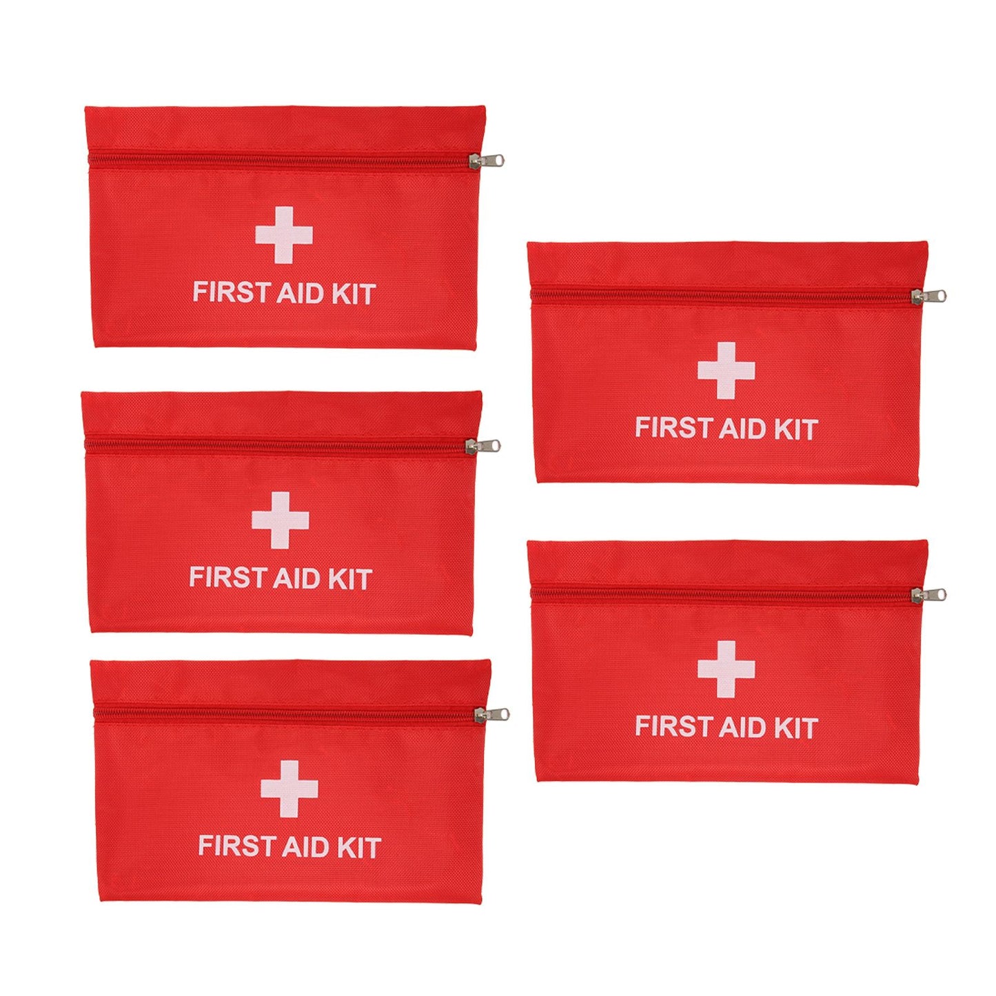 5Pcs/Set Potable Medicine Bag Empty Aid Case Rescue Pouch Waterproof Nylon Red for Home Outdoor Travel Large 25x16cm/9.84x6.3in