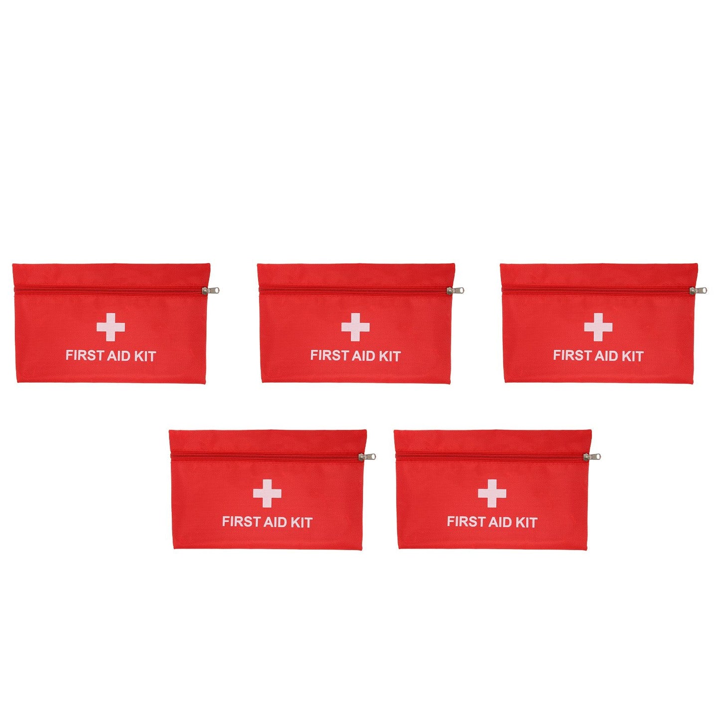 5Pcs/Set Potable Medicine Bag Empty Aid Case Rescue Pouch Waterproof Nylon Red for Home Outdoor Travel Small 20x14cm/7.87x5.51in