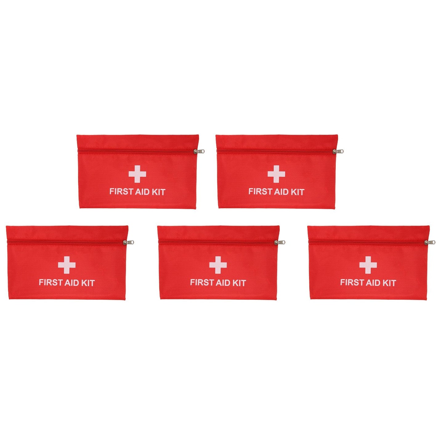 5Pcs/Set Potable Medicine Bag Empty Aid Case Rescue Pouch Waterproof Nylon Red for Home Outdoor Travel Small 20x14cm/7.87x5.51in