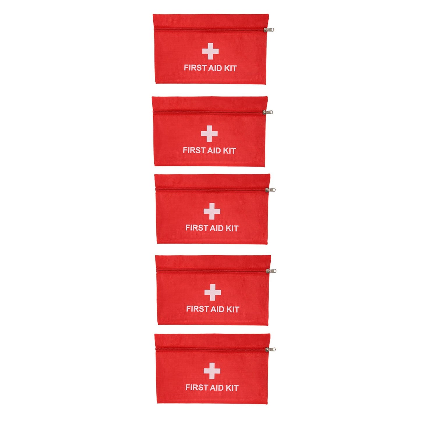 5Pcs/Set Potable Medicine Bag Empty Aid Case Rescue Pouch Waterproof Nylon Red for Home Outdoor Travel Small 20x14cm/7.87x5.51in