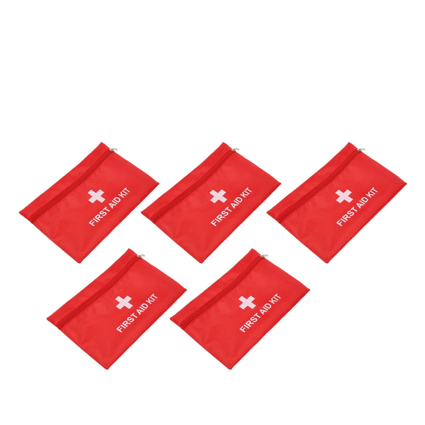 5Pcs/Set Potable Medicine Bag Empty Aid Case Rescue Pouch Waterproof Nylon Red for Home Outdoor Travel Small 20x14cm/7.87x5.51in