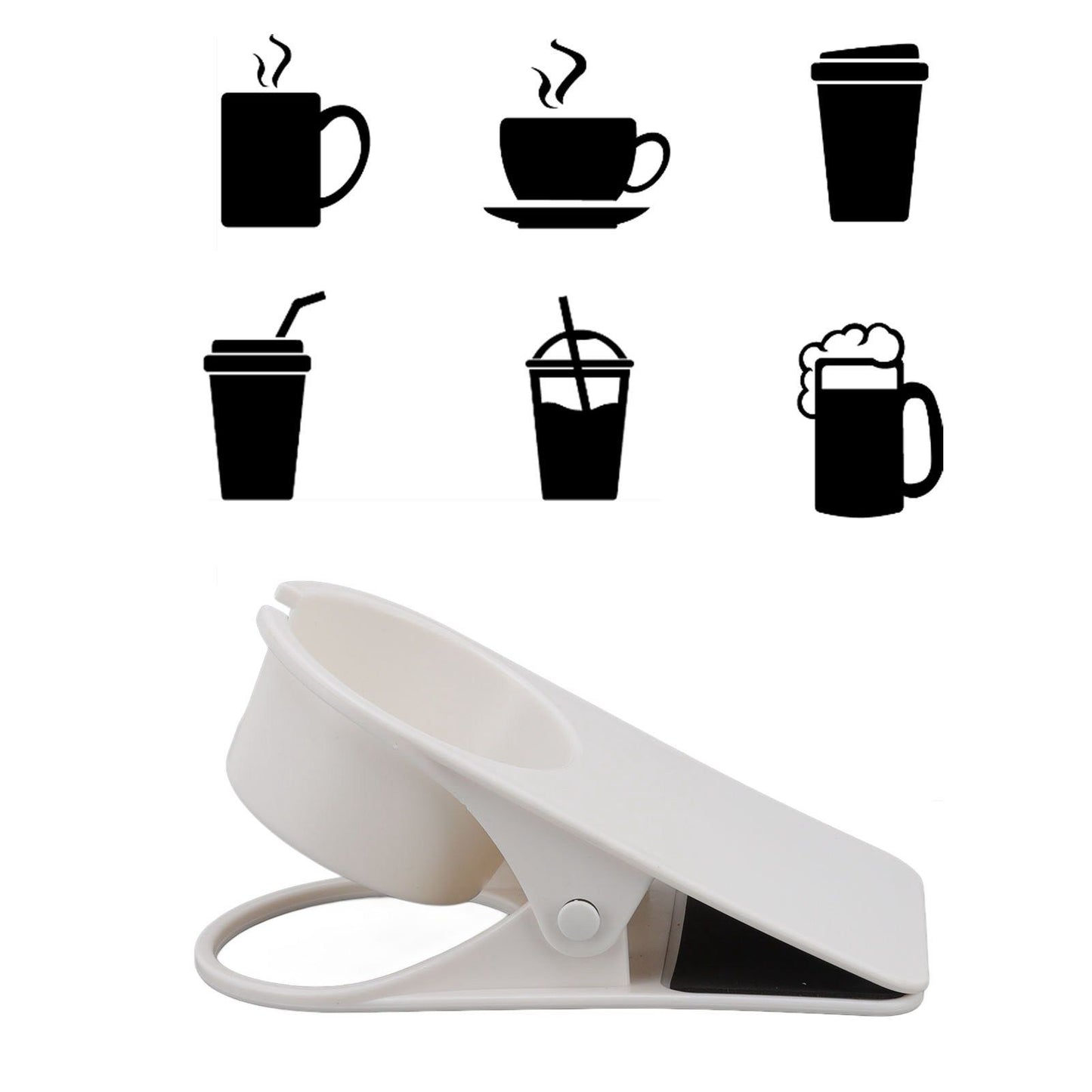 Water Cup Bracket Stable Multifunctional High Temperature Resistance Desktop Cup Holder for Home Office White