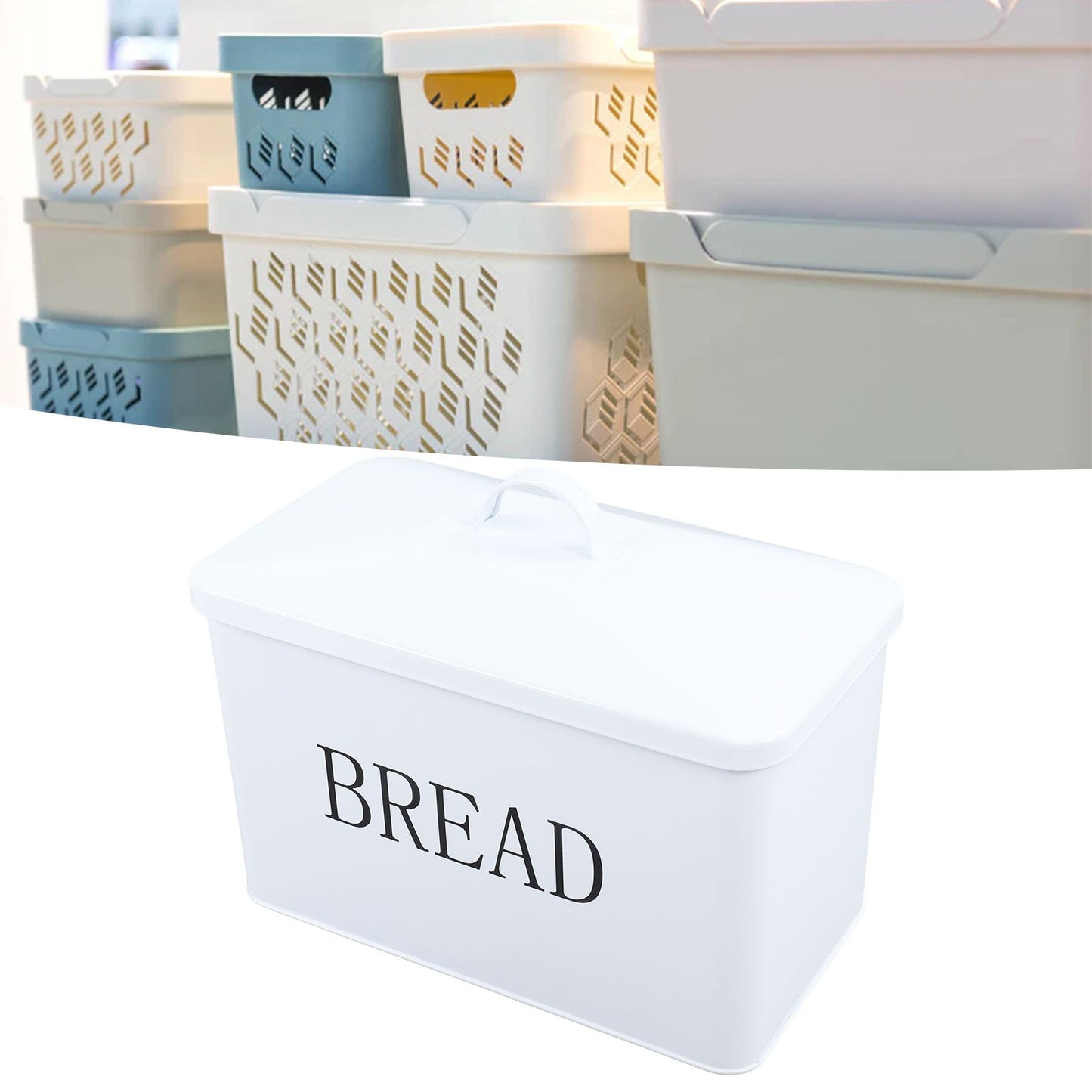 Small Bread Box Large Capacity Safe Odorless Compact Design Portable Handle Nonslip Base Bread Container for Bread Food