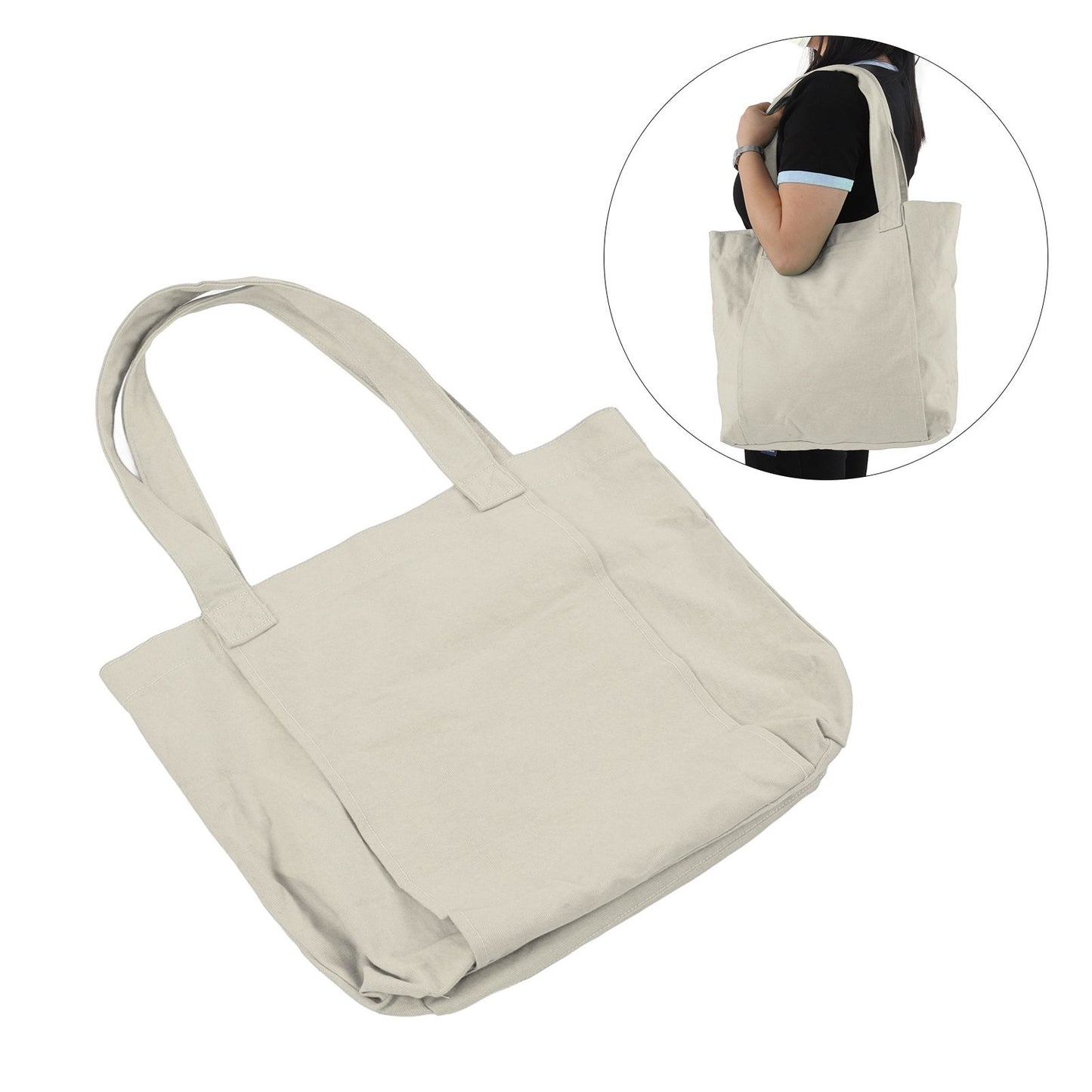 Yoga Carryall Bag Large Capacity Lightweight Foldable Yoga Mat Bag with Zippered Inner Pocket for Gym Outdoor Sports Beige