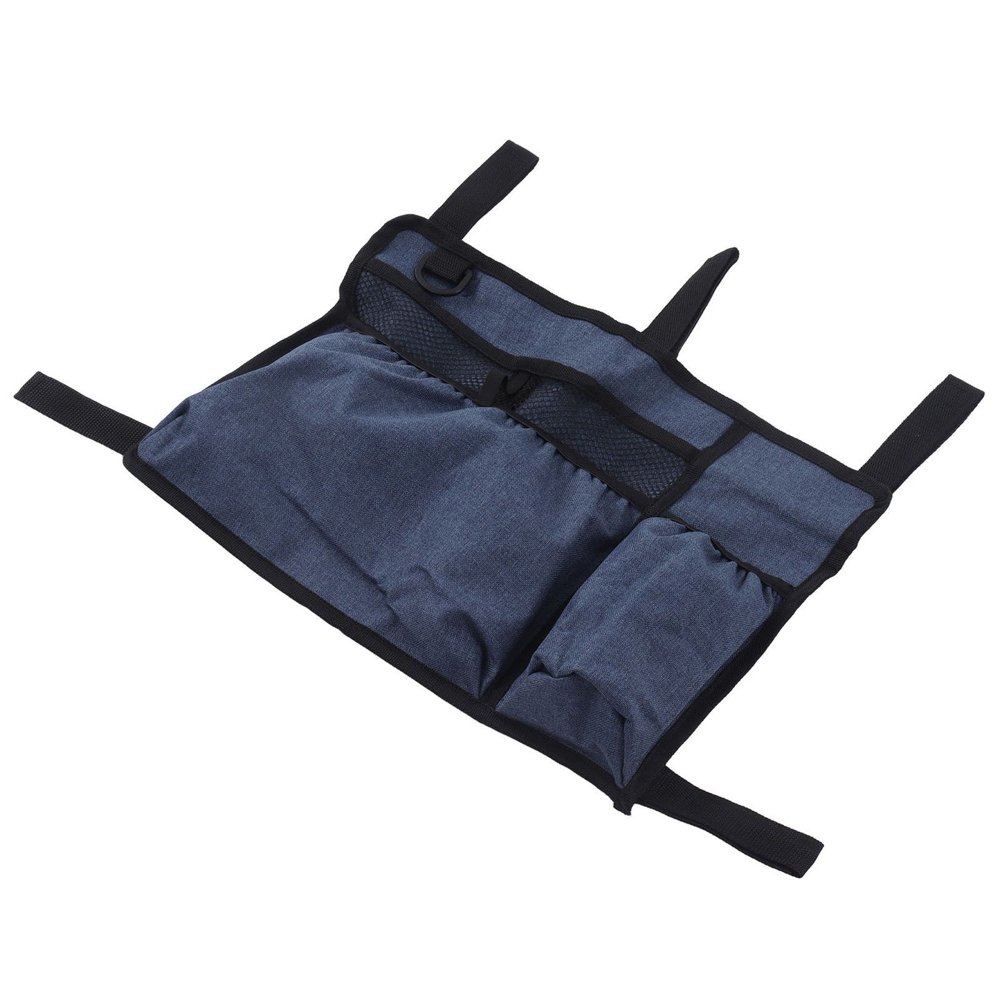 Multi Pocket Oxford Cloth Walker Storage Bag Wheelchair Side Hanging Storage Bag Walker Basket Bag Blue