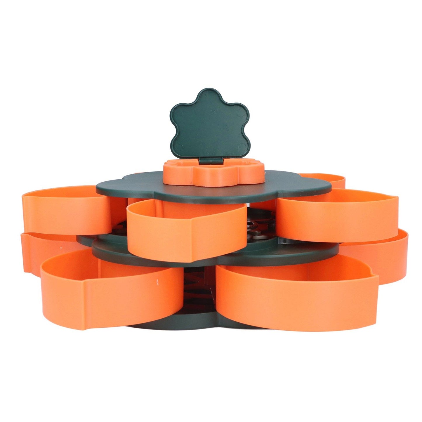 Snack Serving Tray Multifunction Large Capacity Flower Shape Nut Candy Serving Container for Home Double Layer