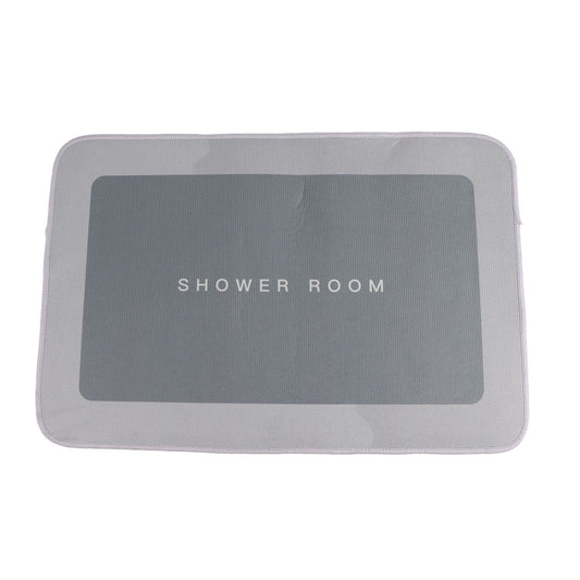 Bathroom Mat Modern Absorbent Quick Dry Bathroom Rug Entrance Door Antislip Mat Light Gray Square