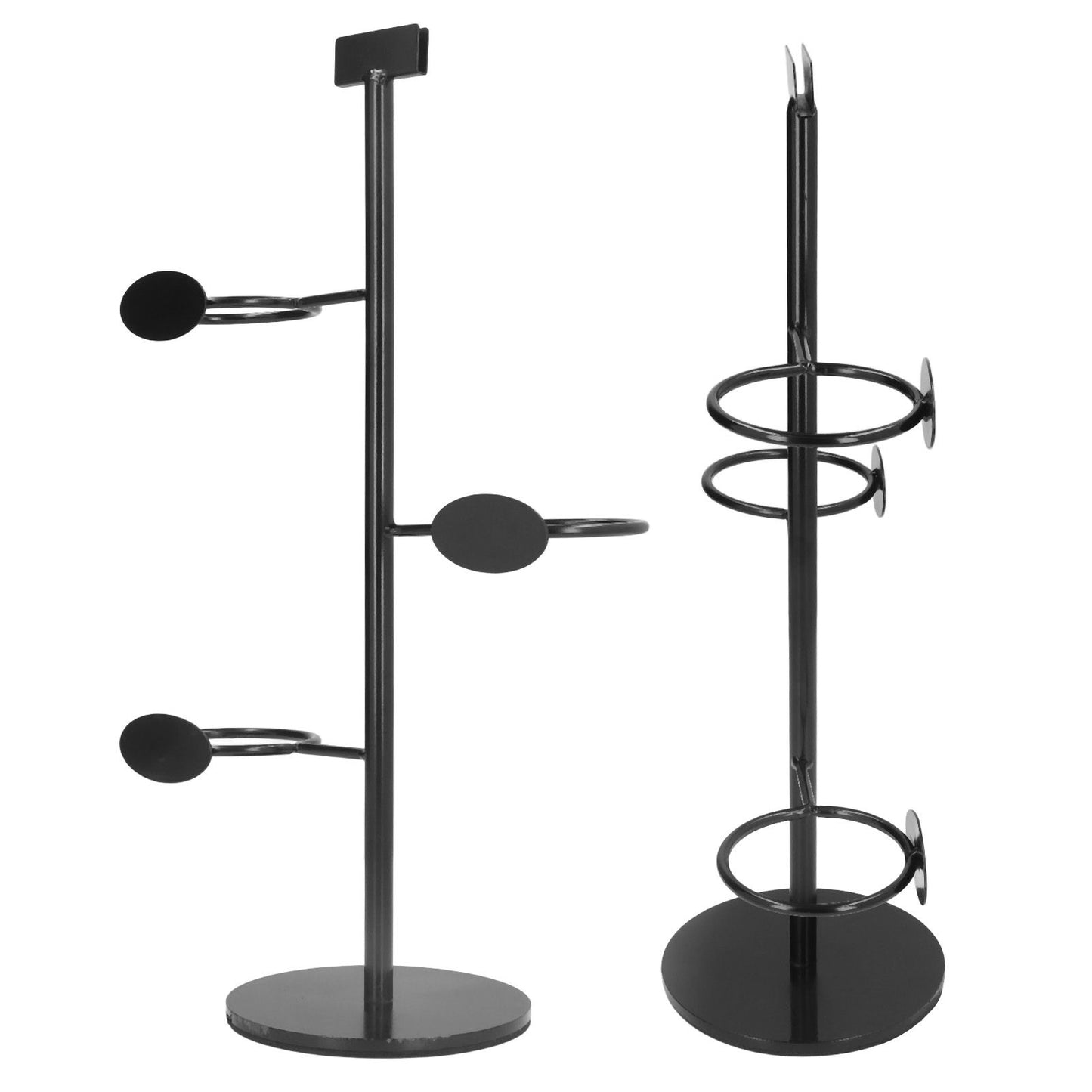 Cup Holder 3 Holes Black Appearance Iron Material Simple Stylish Cup Display Stand for Party Restaurant