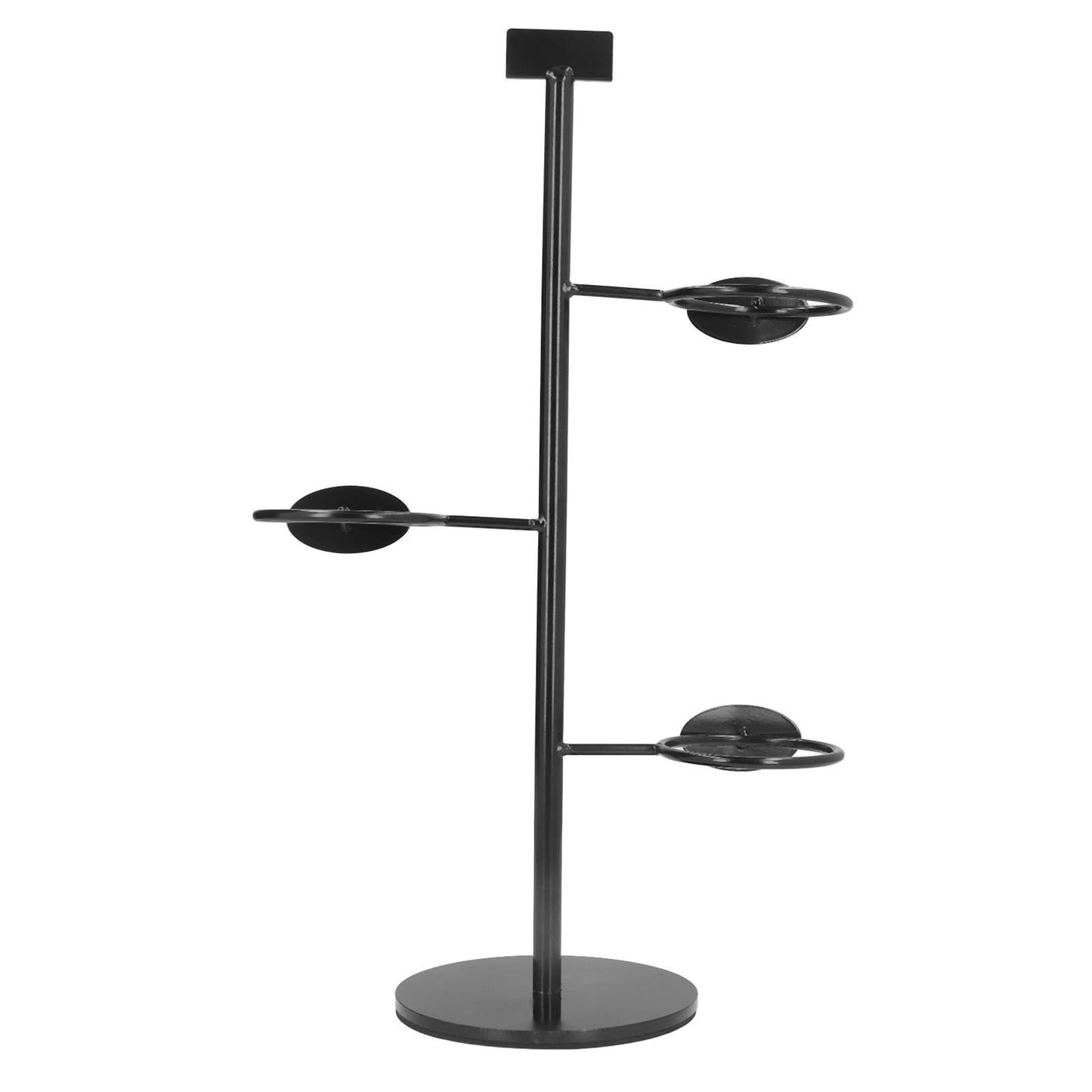 Cup Holder 3 Holes Black Appearance Iron Material Simple Stylish Cup Display Stand for Party Restaurant