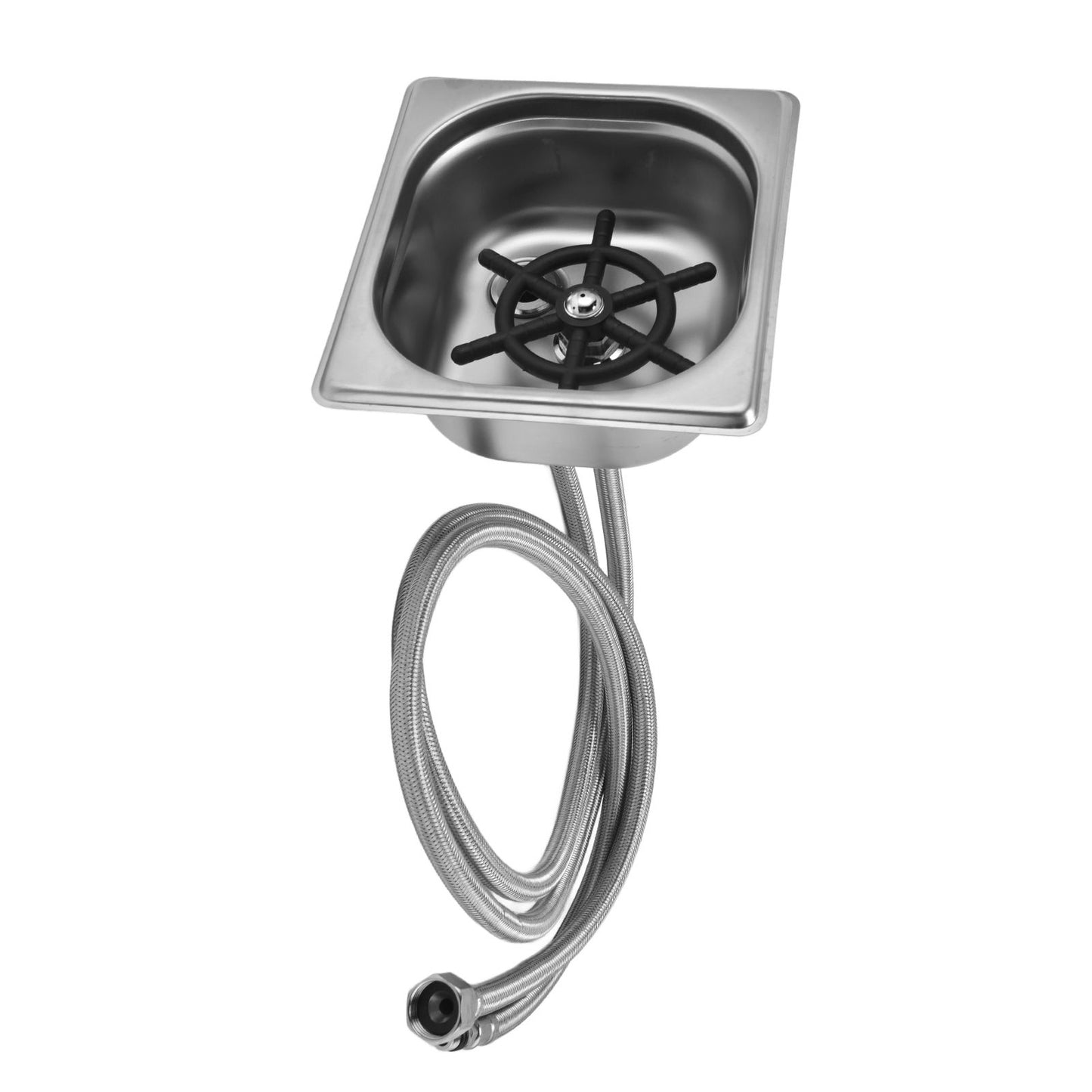 Glass Rinser Stainless Steel Automatic Cup Washer Cleaner for Bar Pub Restaurant Coffee Shop HotelSilver