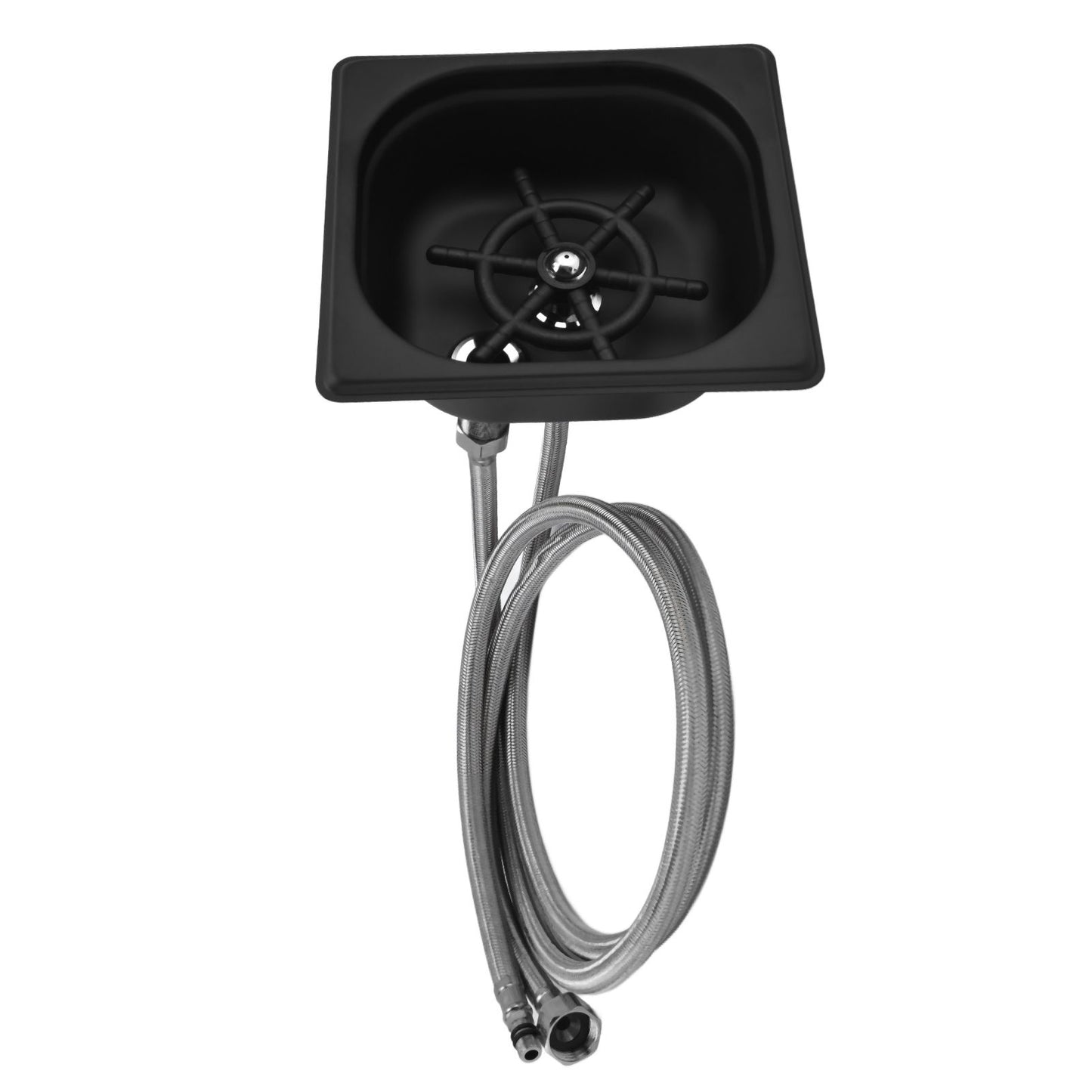 Glass Rinser Stainless Steel Automatic Cup Washer Cleaner for Bar Pub Restaurant Coffee Shop HotelBlack