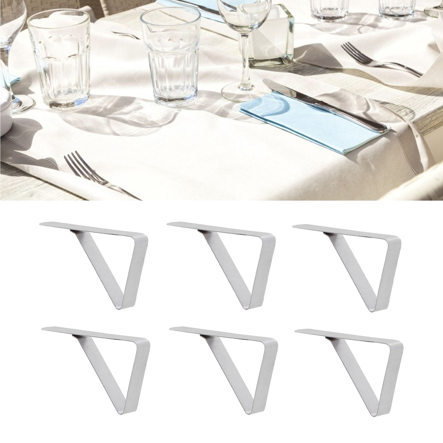 12Pcs Tablecloth Clip Stainless Steel Triangle Tablecloth Garden Dining Table Tablecloth Clip Picnics Restaurants