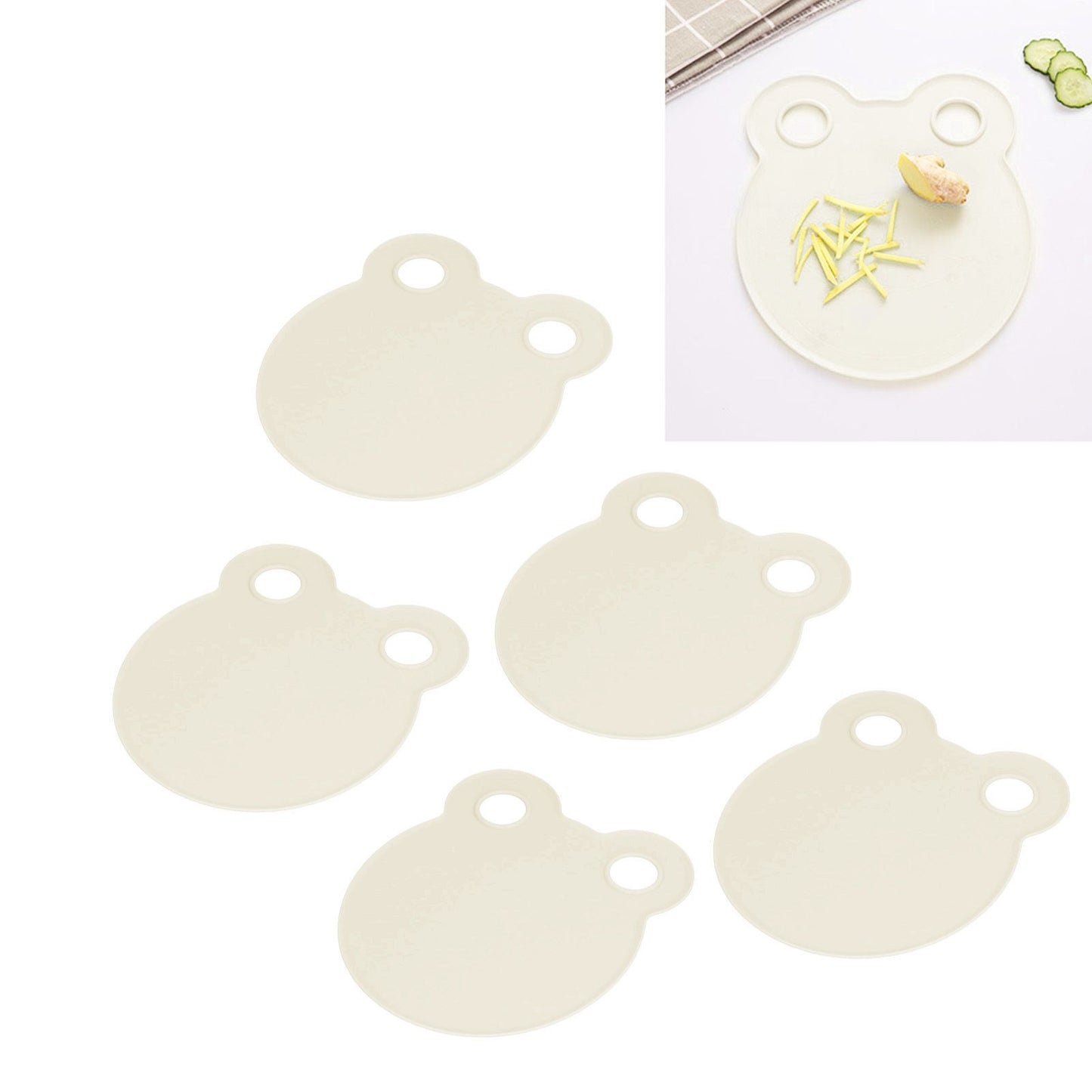 Kitchen Cutting Board Small Portable Cute Shape Cutting and Serving Board for Household DormitoryBeige