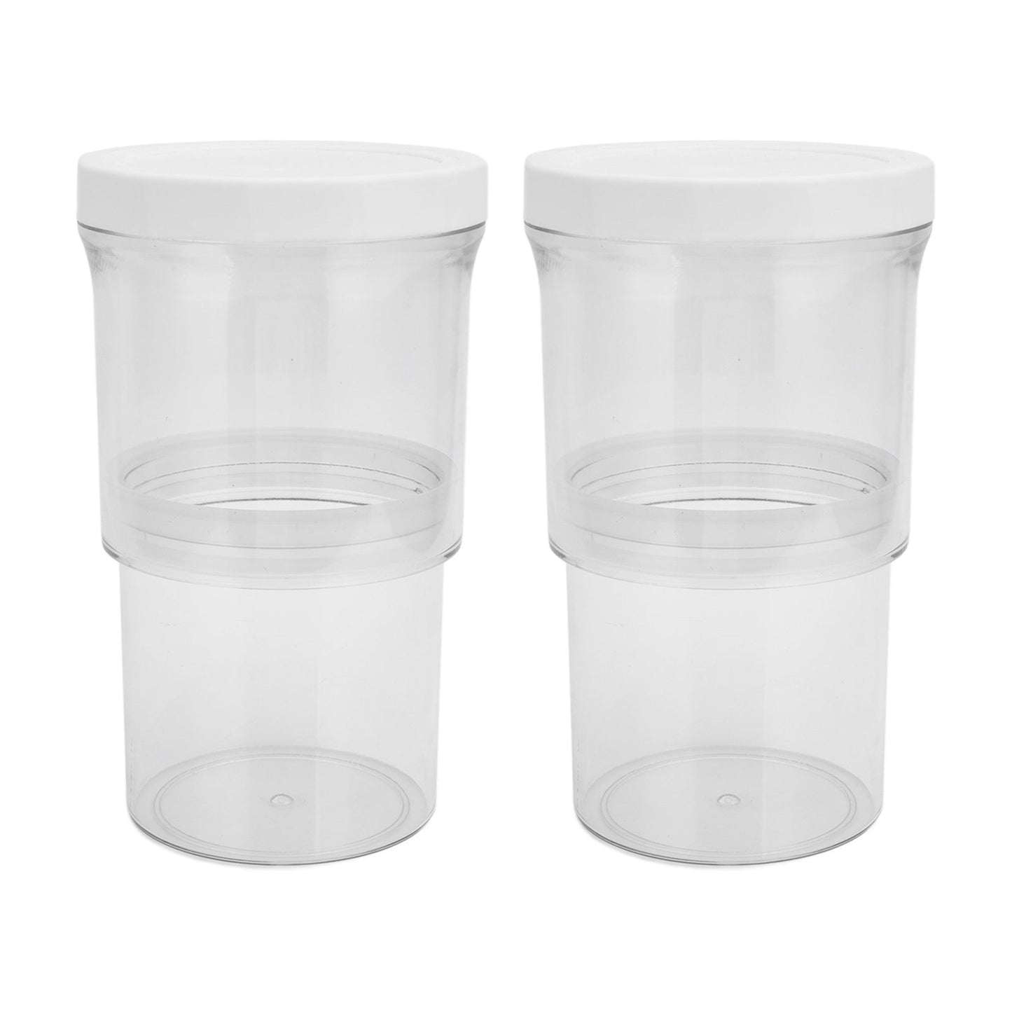 2Pcs Vacuum Container Push Type Retractable Adjustable Food Storage Box with Cover for Kitchen Home
