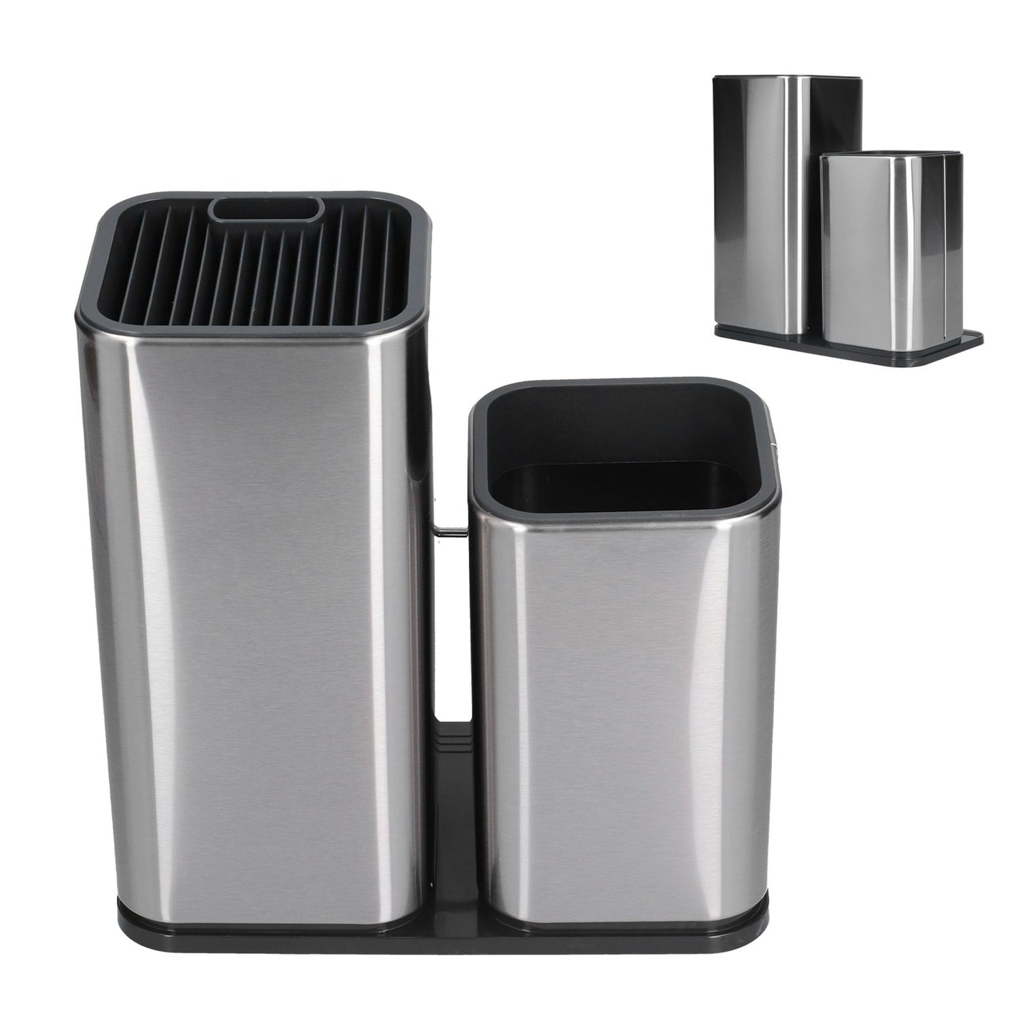 2 in 1 Knife Holder with Cutting Board Organizer Stainless Steel Kitchen Storage Accessory