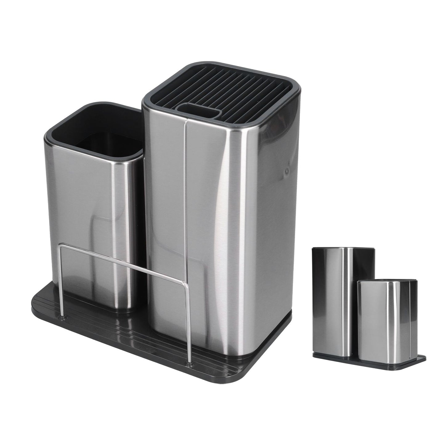 2 in 1 Knife Holder with Cutting Board Organizer Stainless Steel Kitchen Storage Accessory