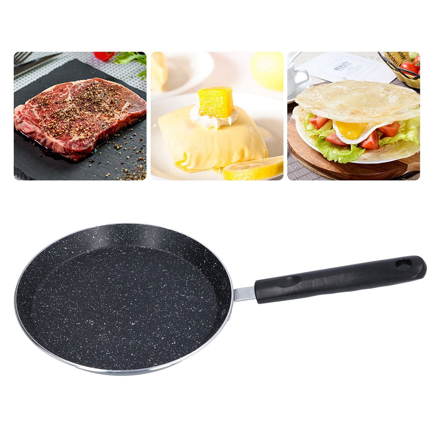 6in Frying Pan Flat Bottomed Pancake Pan Medical Stone Nonstick Frying Pan for Kitchen Induction Cooker