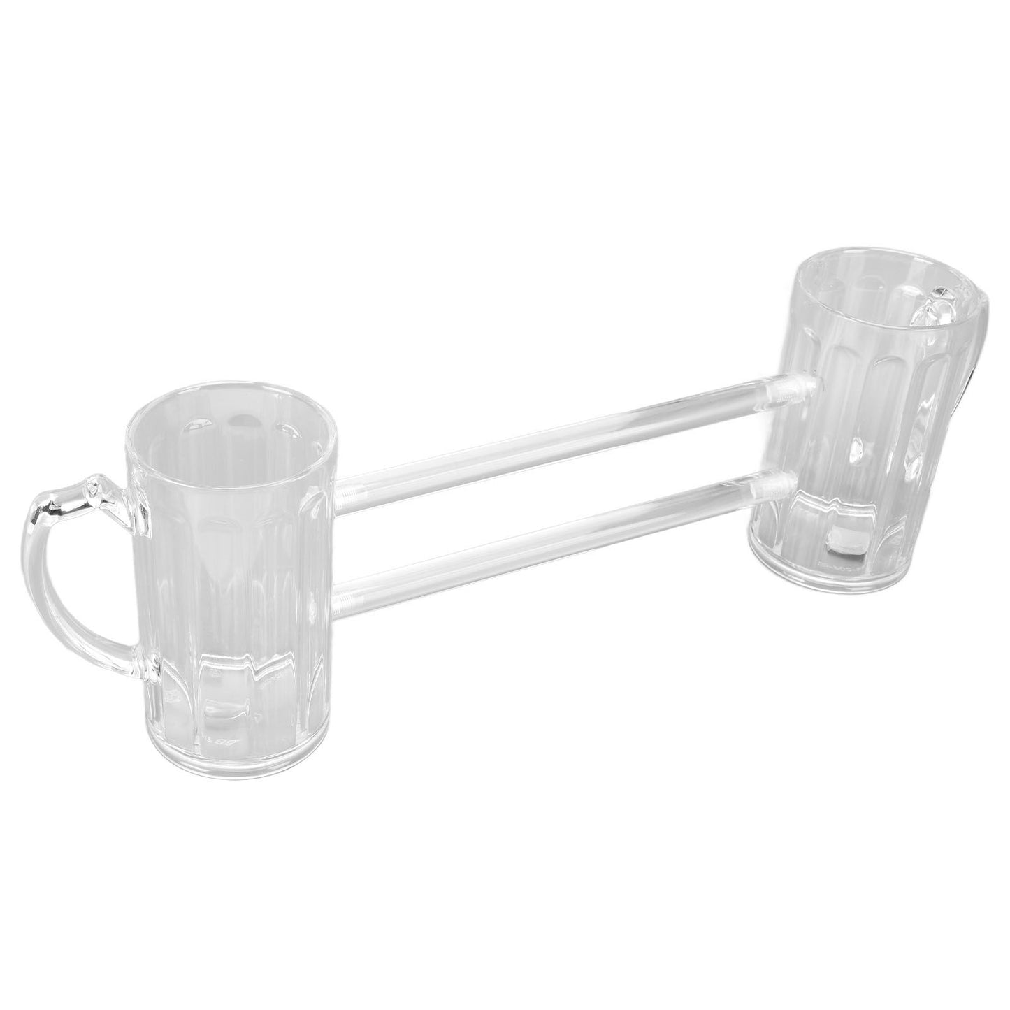 Beer Mug Siamese Anti Drop Exquisite Ergonomics Handle Glass Beer Stein with Connection Tubes for KTV Bar Home Parties