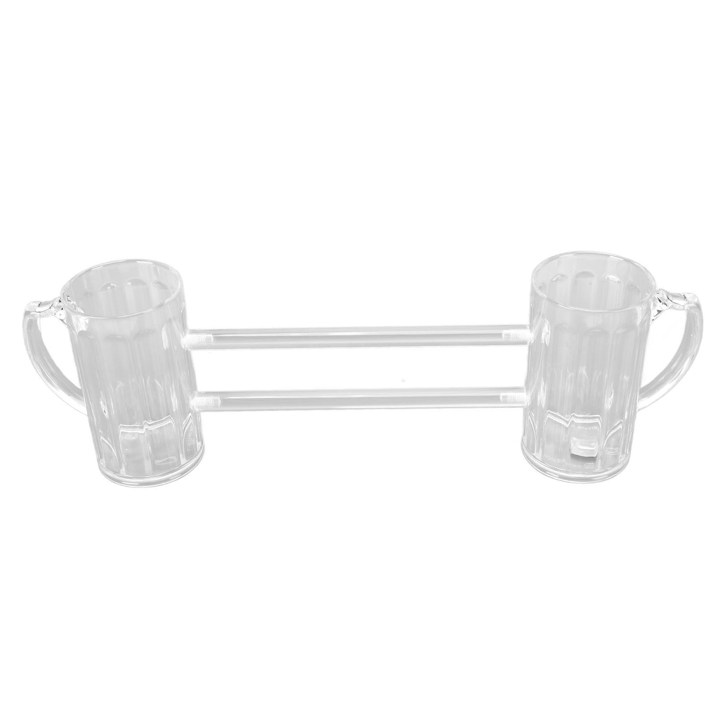 Beer Mug Siamese Anti Drop Exquisite Ergonomics Handle Glass Beer Stein with Connection Tubes for KTV Bar Home Parties