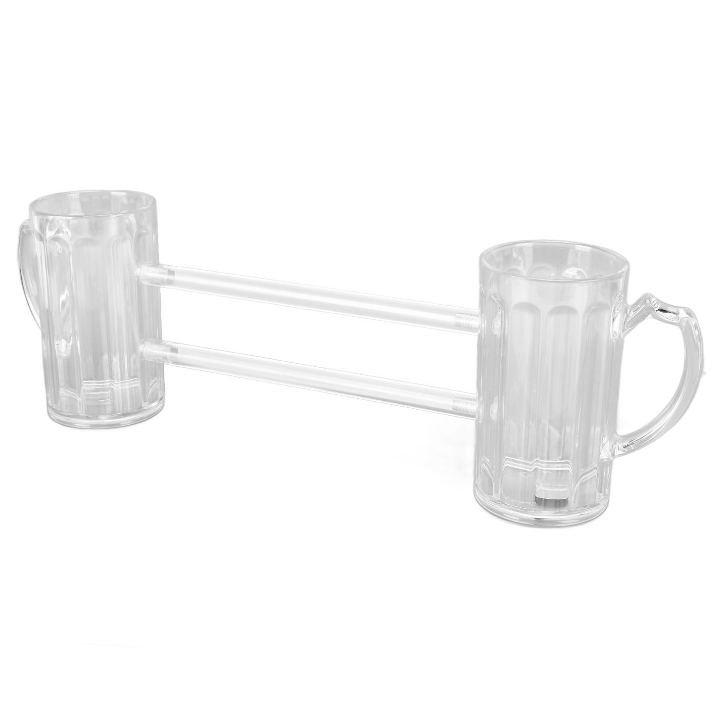 Beer Mug Siamese Anti Drop Exquisite Ergonomics Handle Glass Beer Stein with Connection Tubes for KTV Bar Home Parties