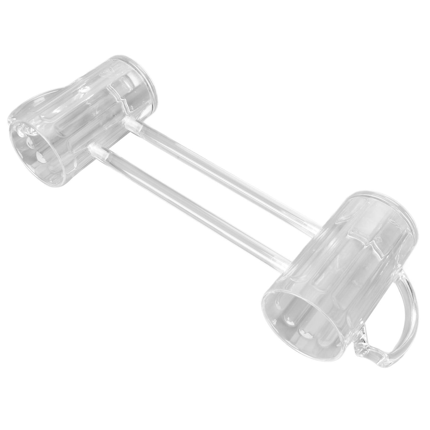 Beer Mug Siamese Anti Drop Exquisite Ergonomics Handle Glass Beer Stein with Connection Tubes for KTV Bar Home Parties