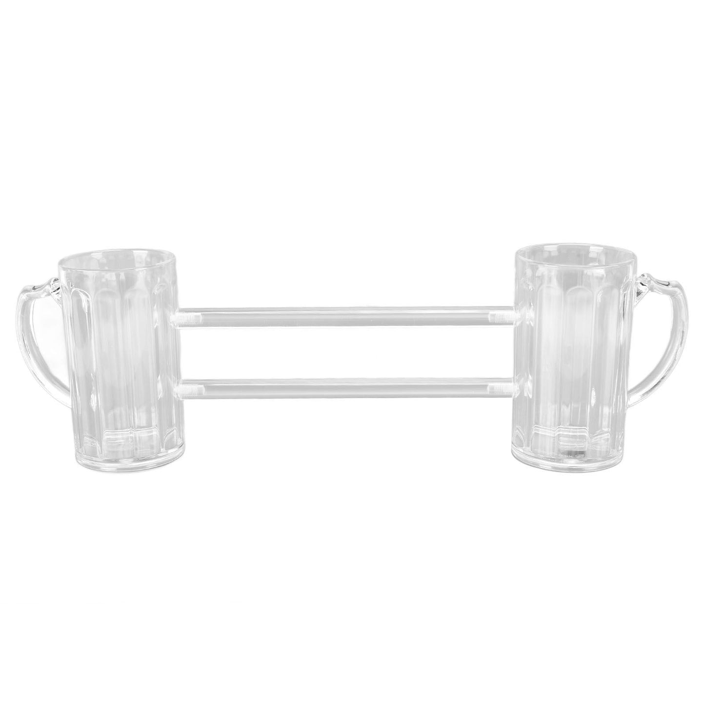 Beer Mug Siamese Anti Drop Exquisite Ergonomics Handle Glass Beer Stein with Connection Tubes for KTV Bar Home Parties