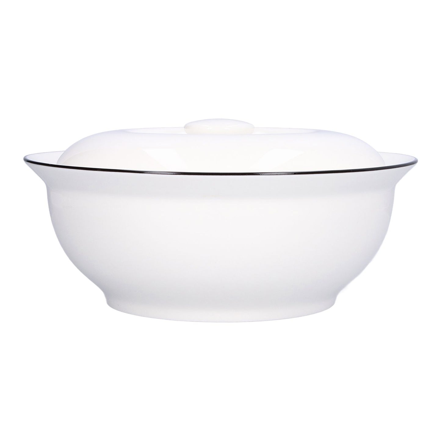 9in Soup Bowl with Lid Large Capacity 1500ml Stew Bowl Harmless White Ceramic Kitchen Bowl