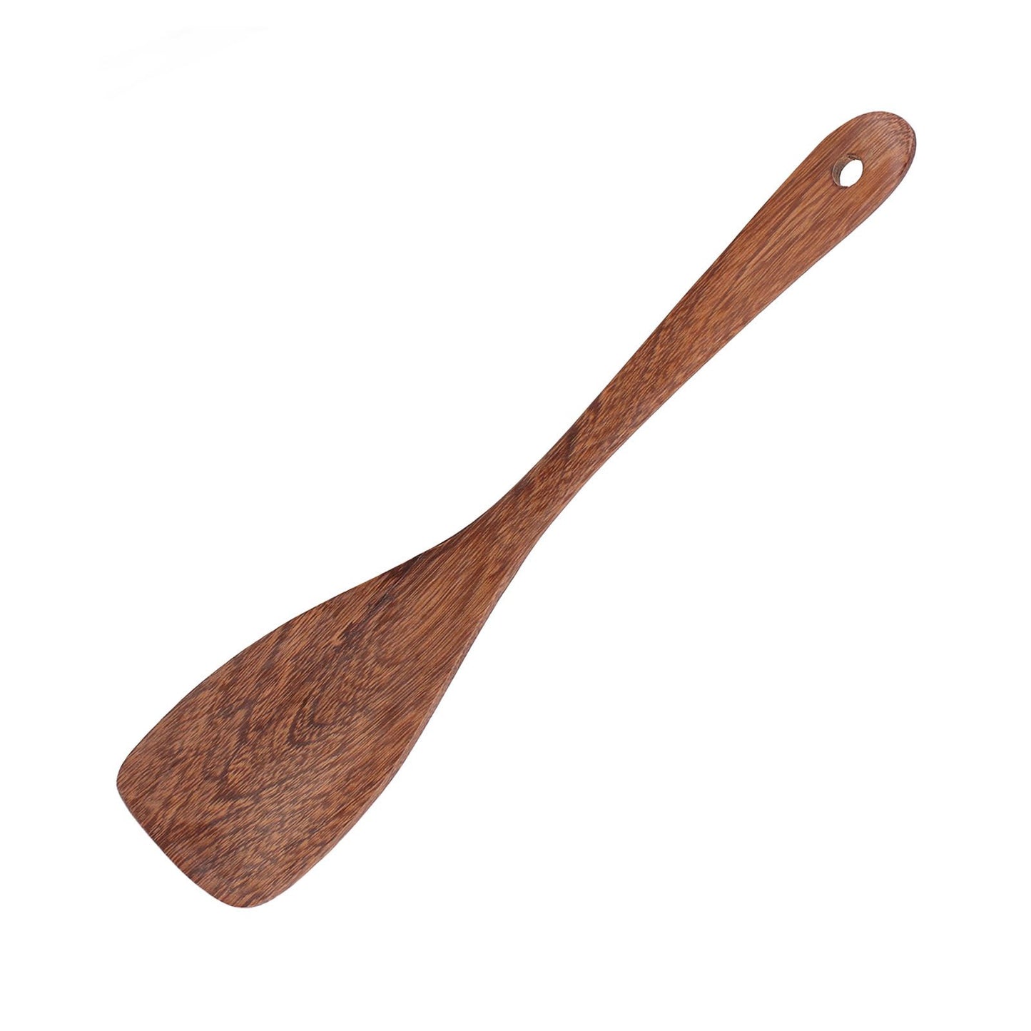 Natural Wood Long Handle Spatula Frying Spatula Round Hole Wall Mounted Kitchen UtensilOblique Spatula