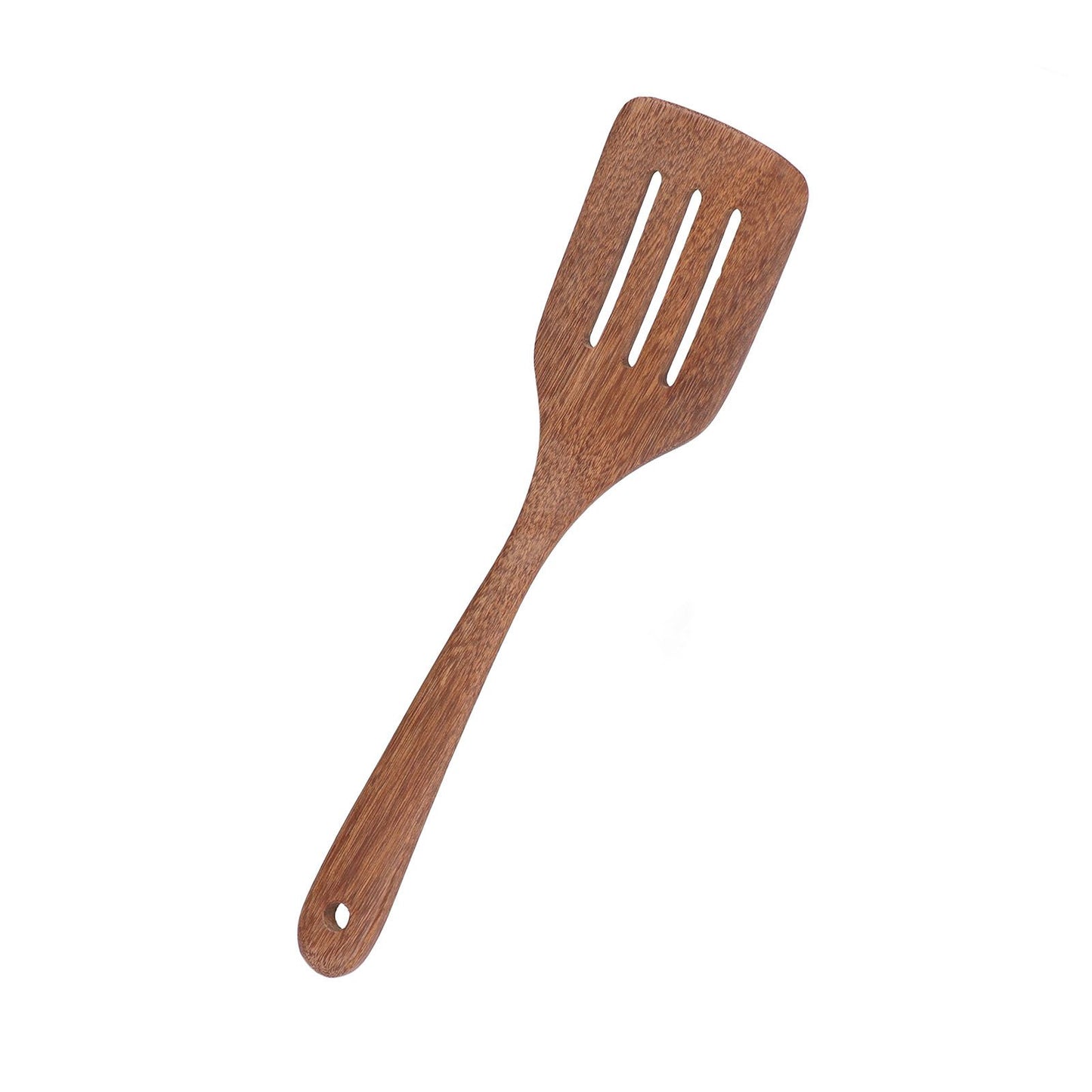 Natural Wood Long Handle Spatula Frying Spatula Round Hole Wall Mounted Kitchen UtensilLeak Spatula